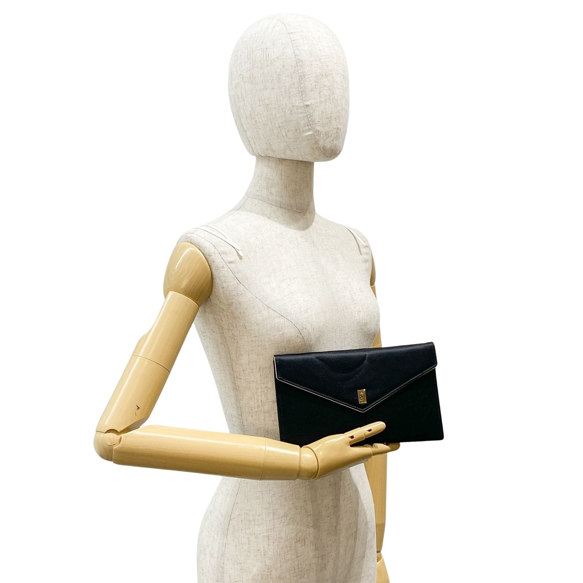 Black Satin Clutch Bag