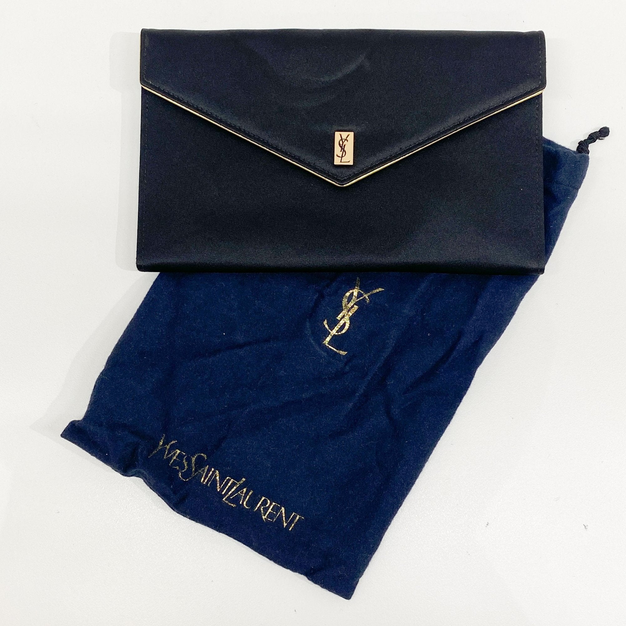 Black Satin Clutch Bag