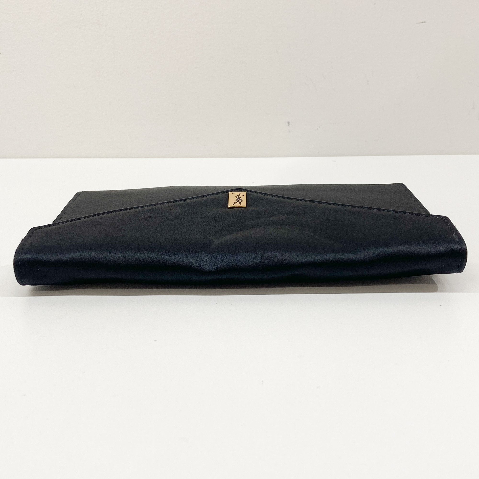 Black Satin Clutch Bag