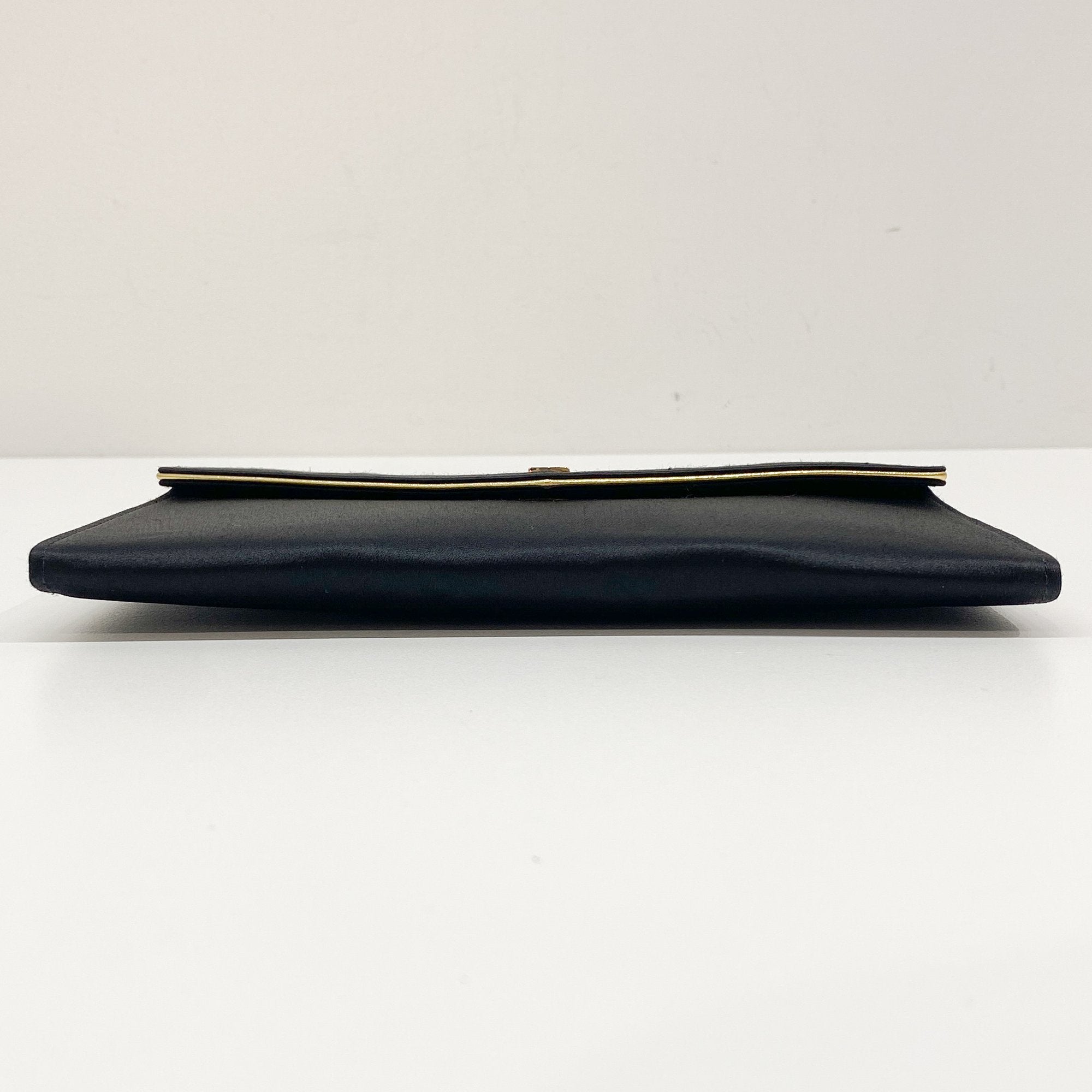 Black Satin Clutch Bag