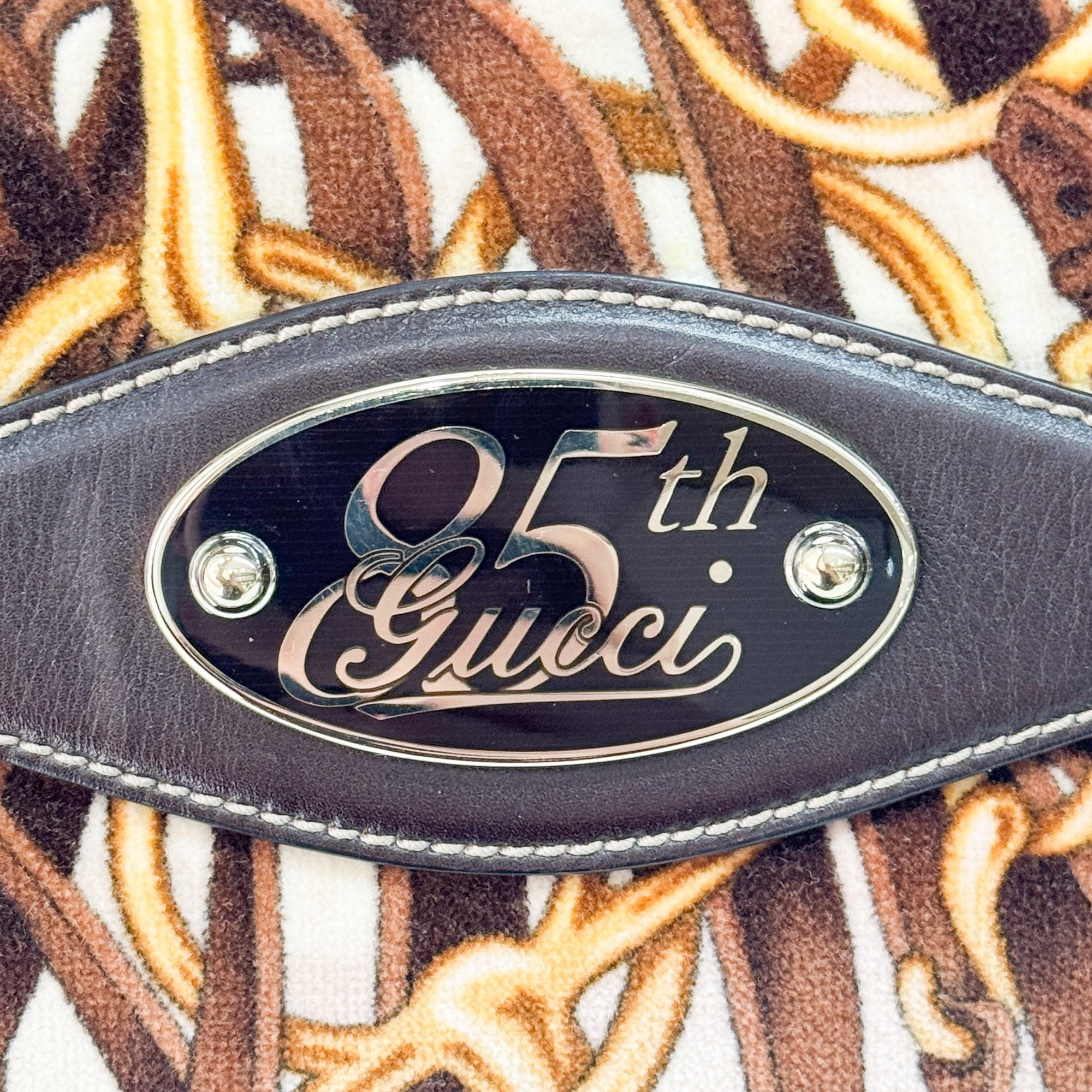 Horsebit Brown Wool Shoulder Bag