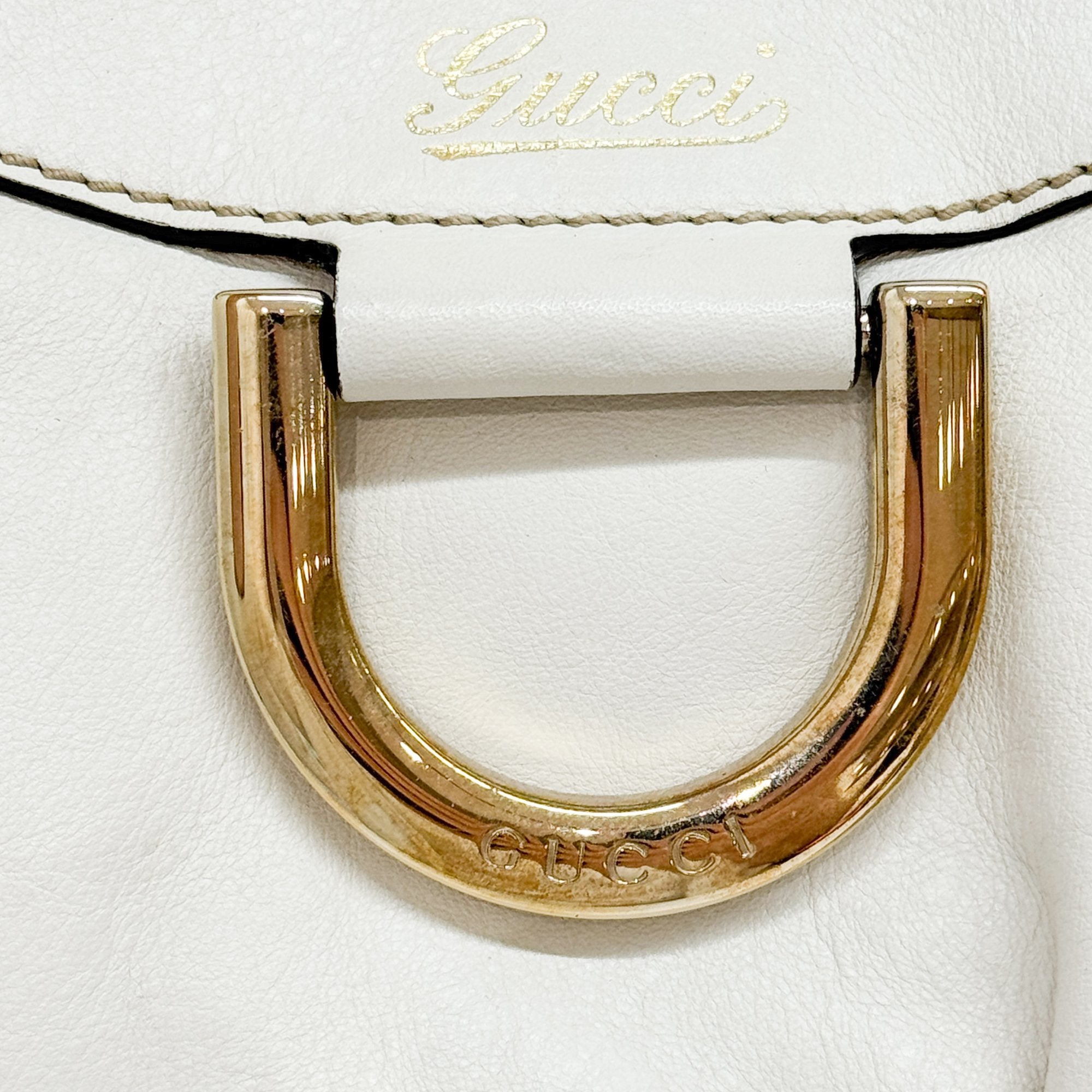 Abbey White Leather Shoulder Bag