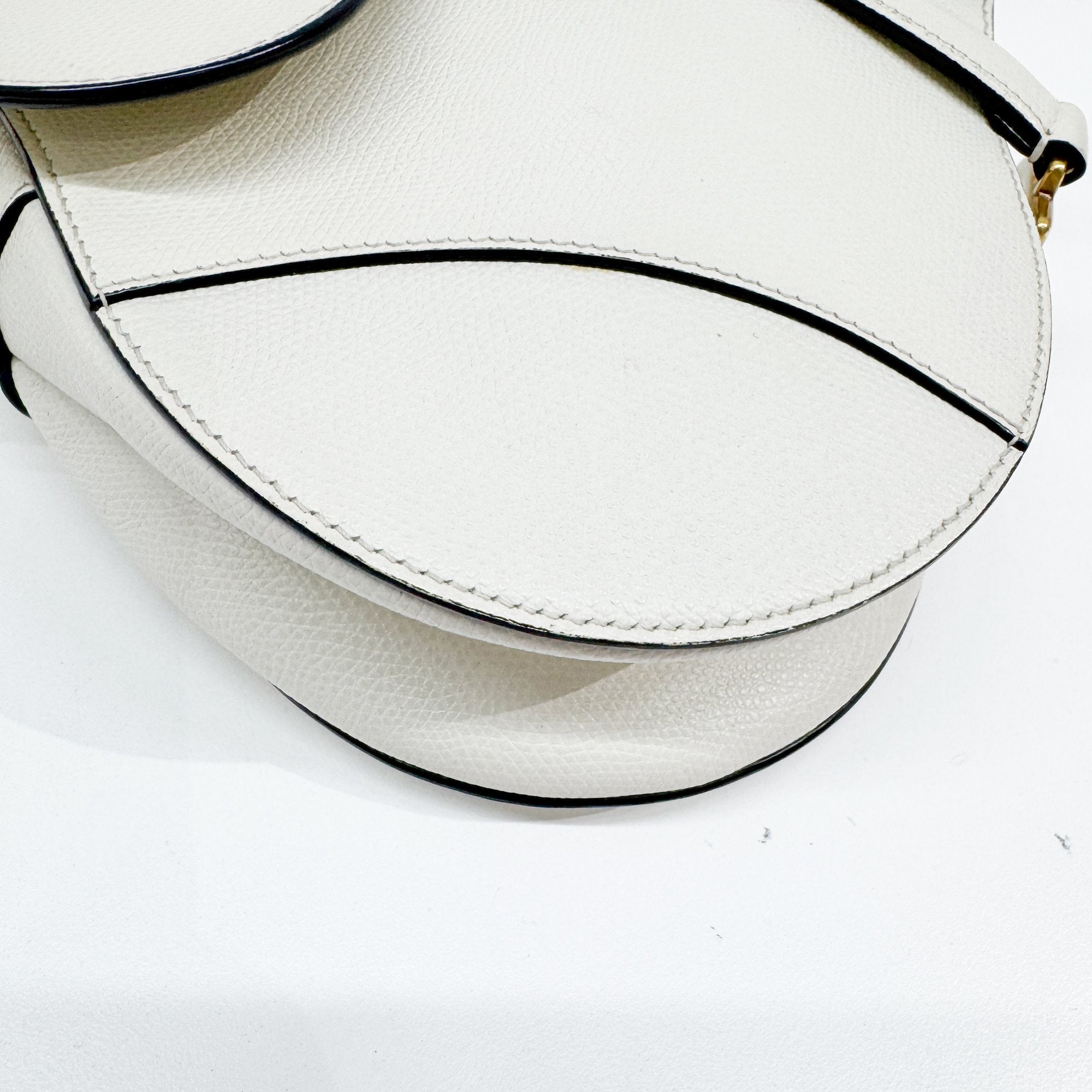 Saddle White Leather Shoulder Bag