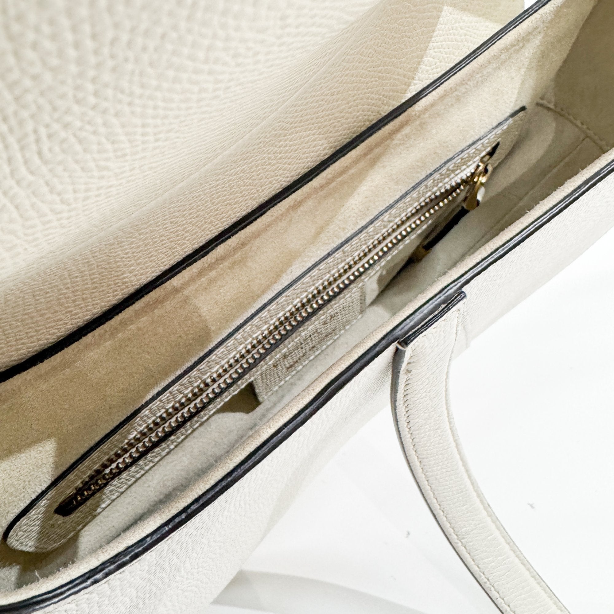 Saddle White Leather Shoulder Bag