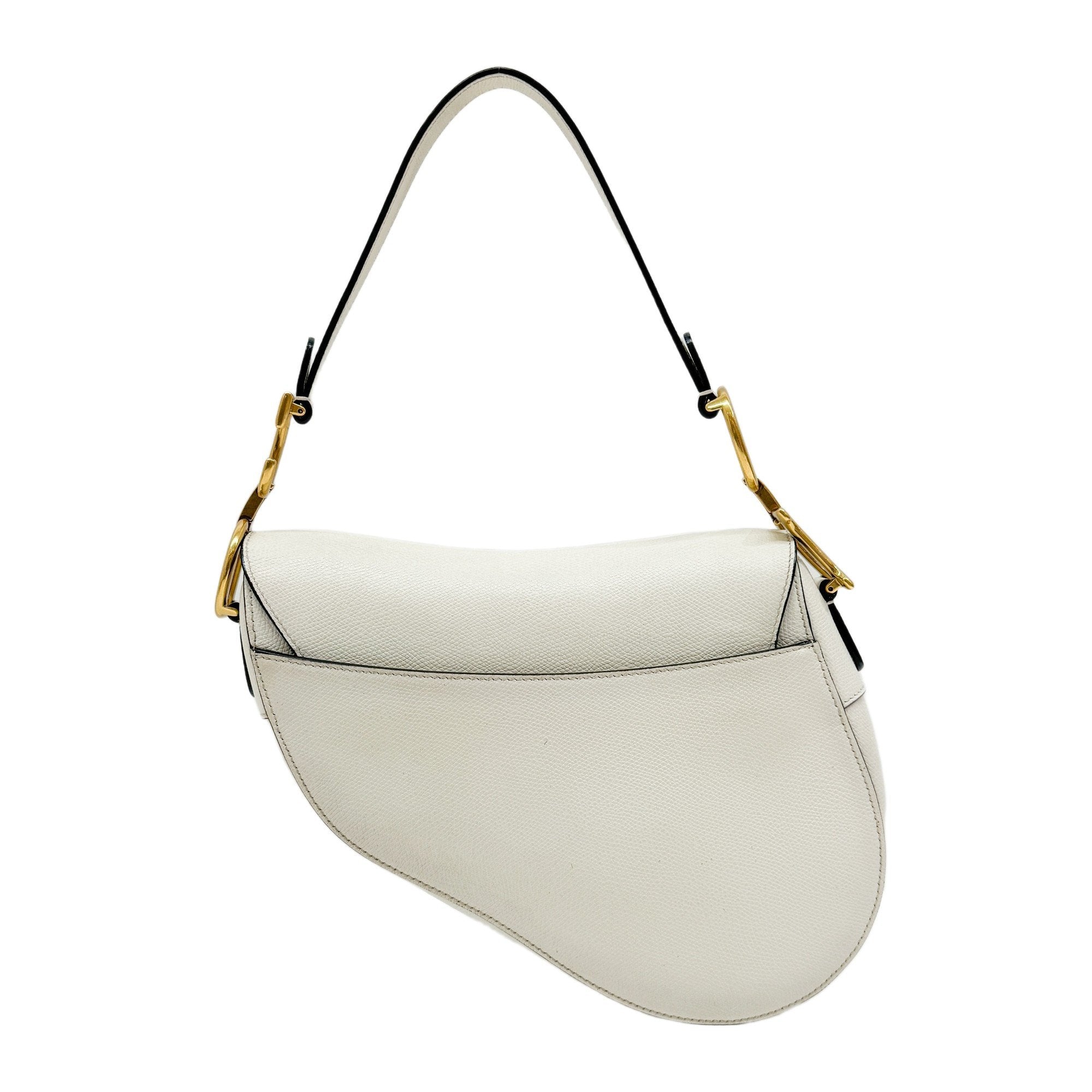 Saddle White Leather Shoulder Bag