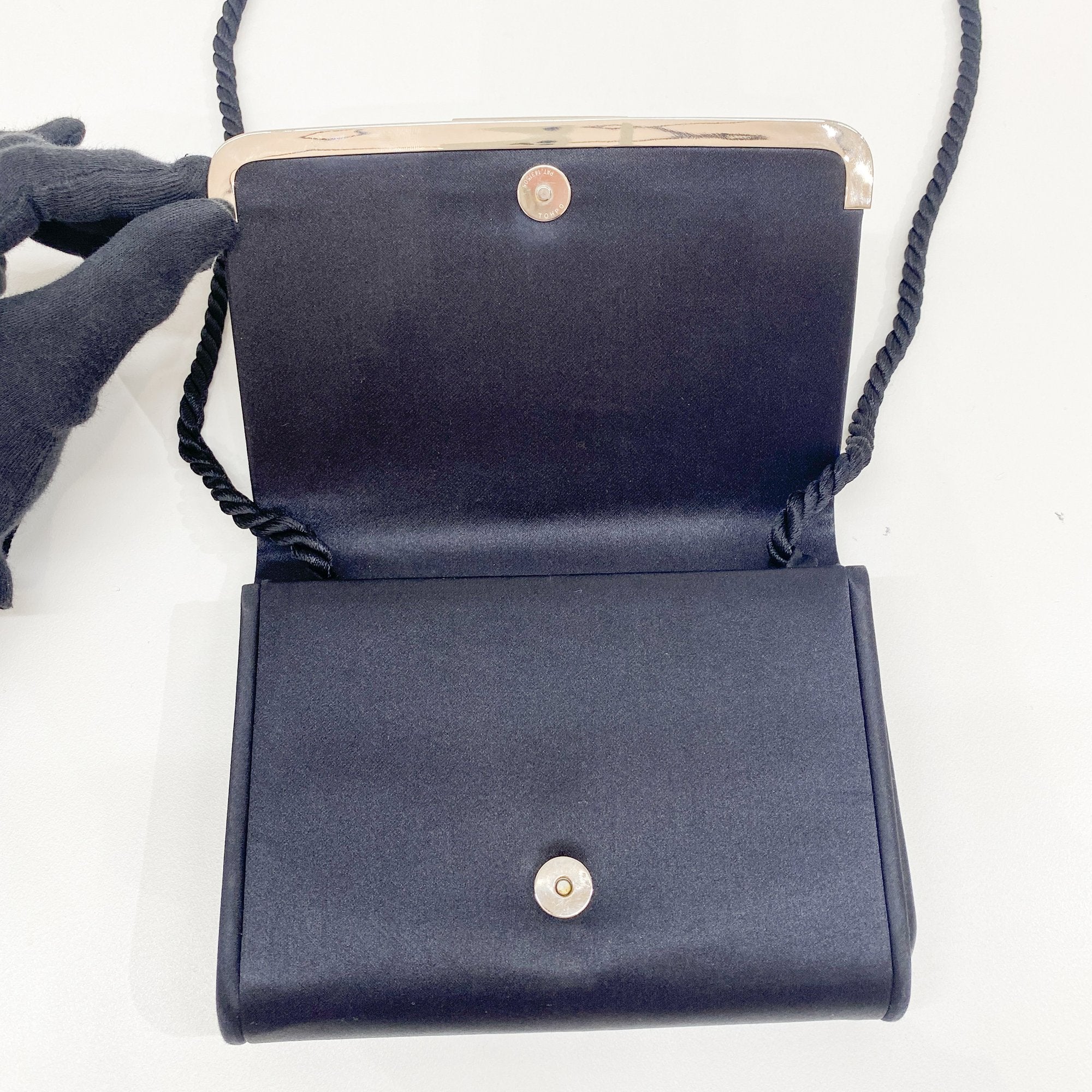 Black Satin Crossbody Bag