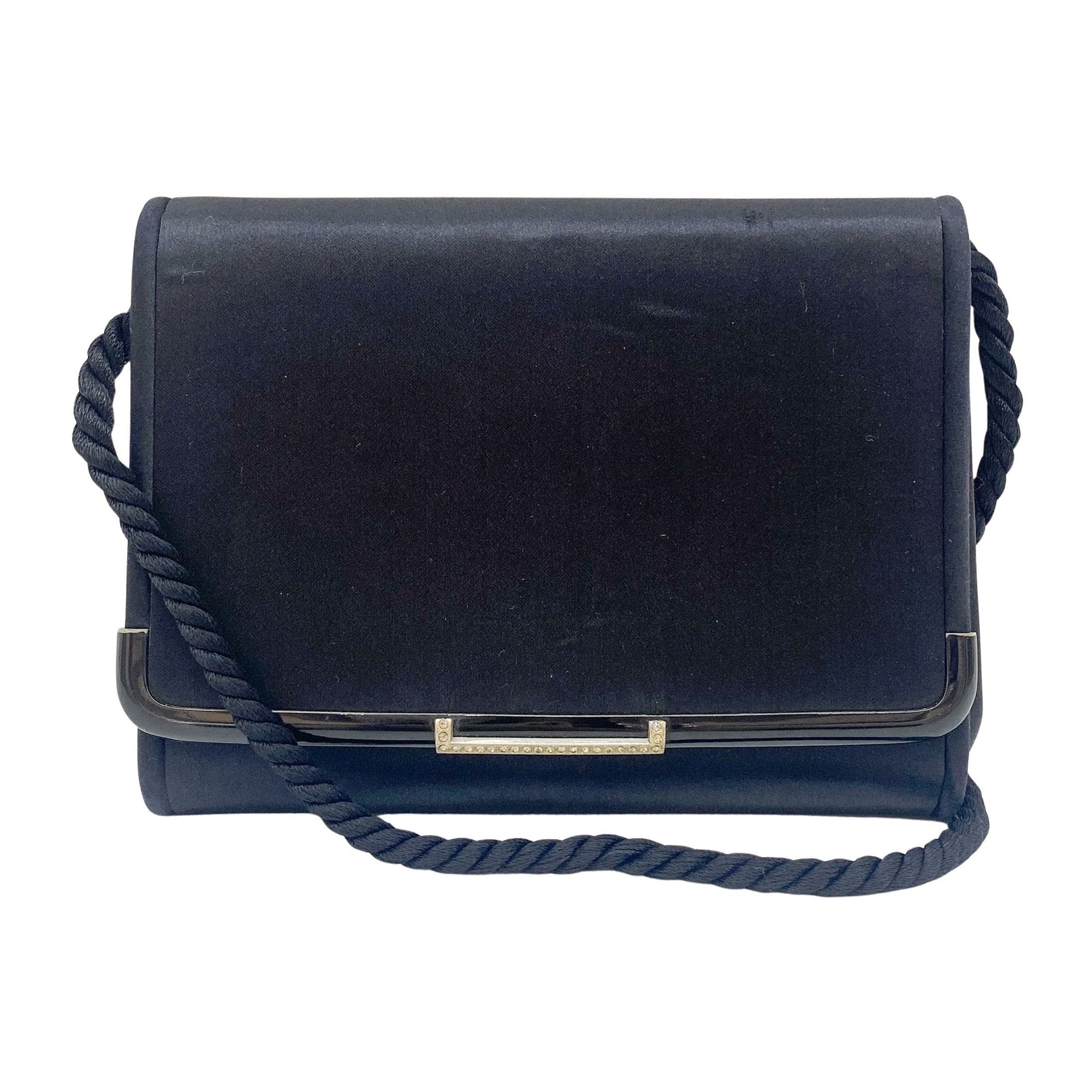 Black Satin Crossbody Bag