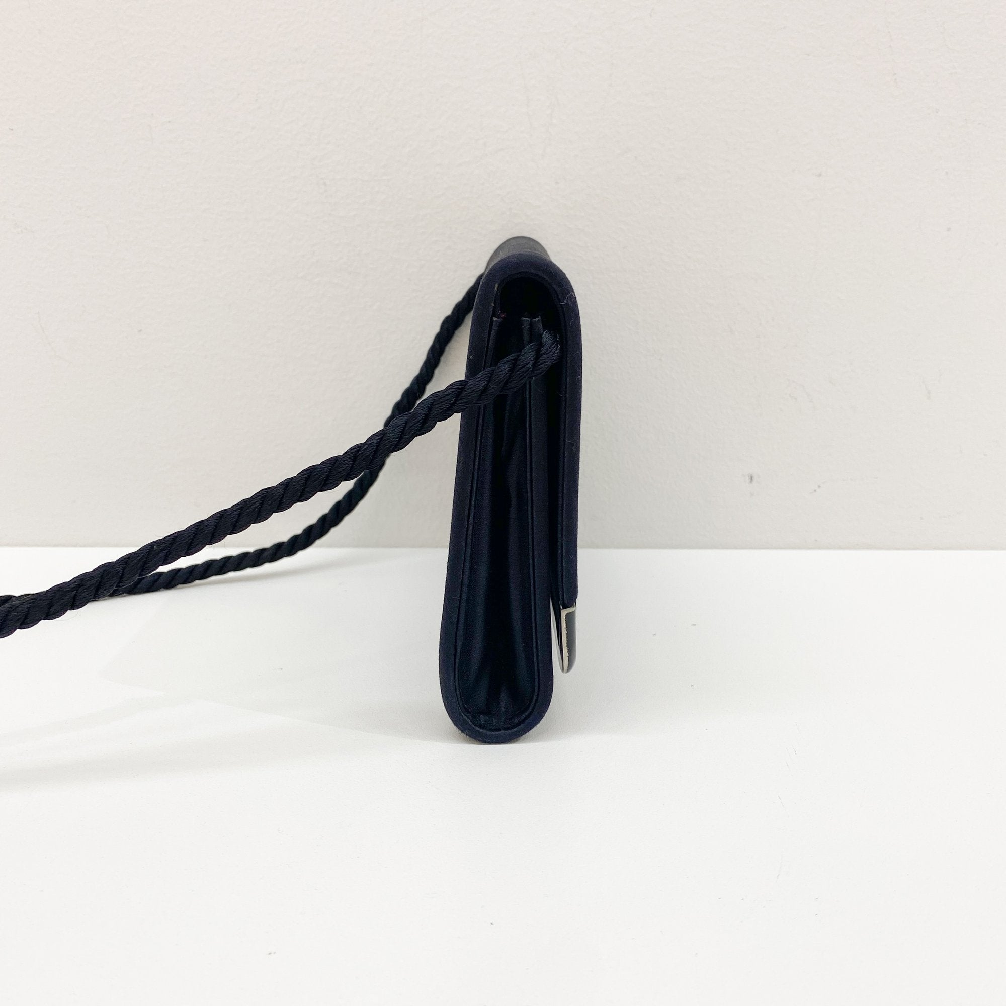 Black Satin Crossbody Bag