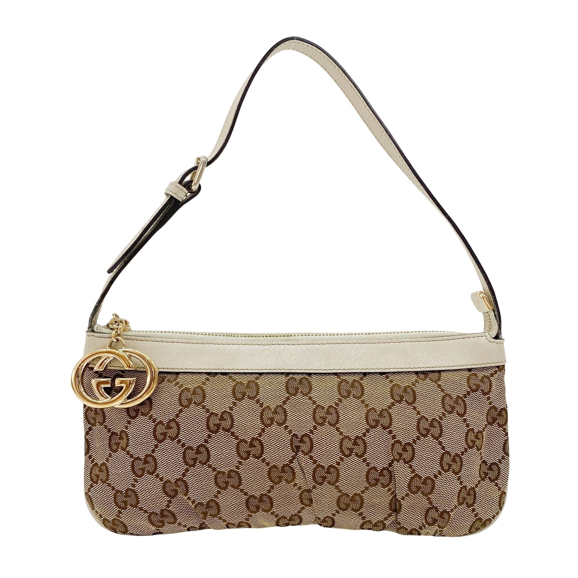 GG Brown Canvas Pochette Shoulder Bag