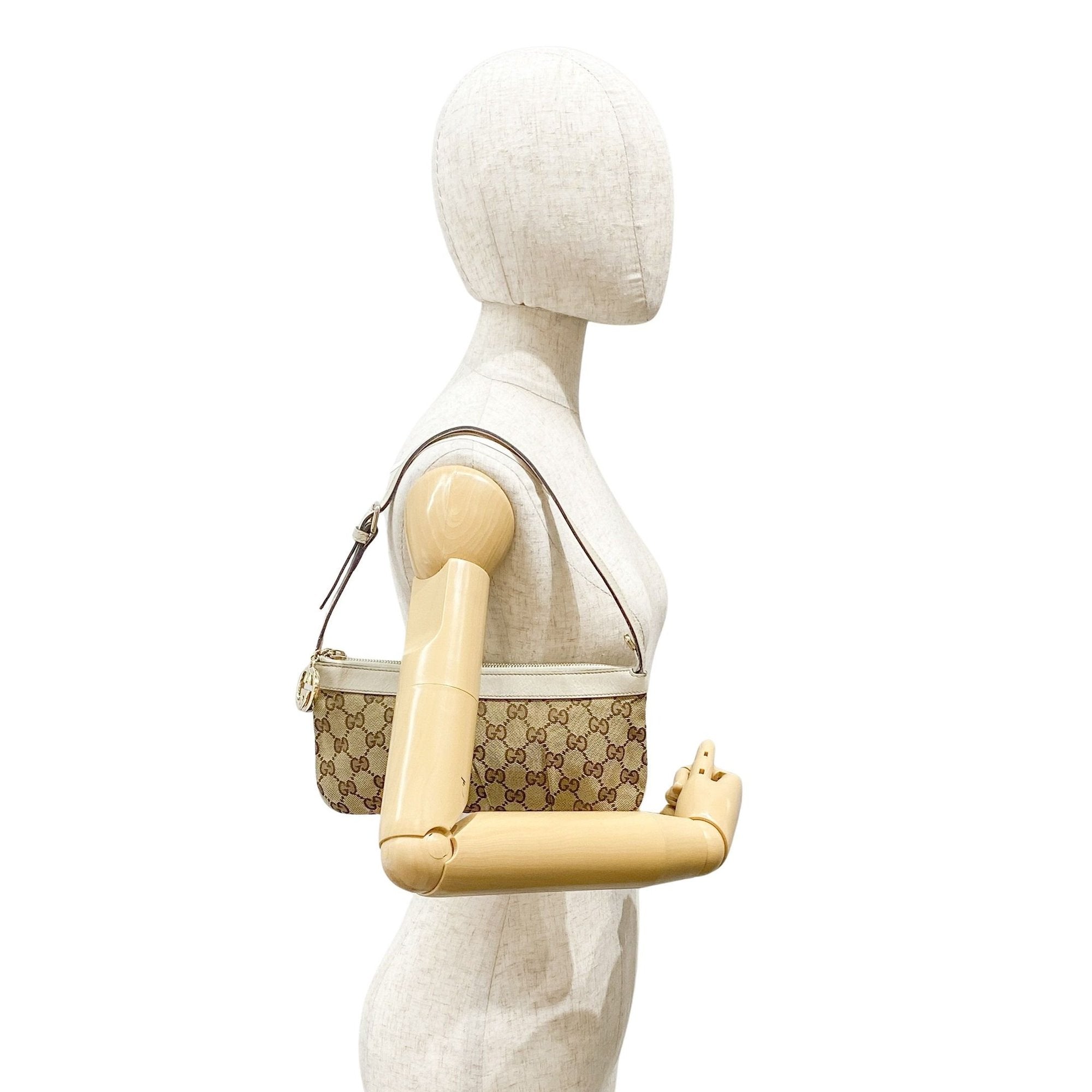 GG Brown Canvas Pochette Shoulder Bag