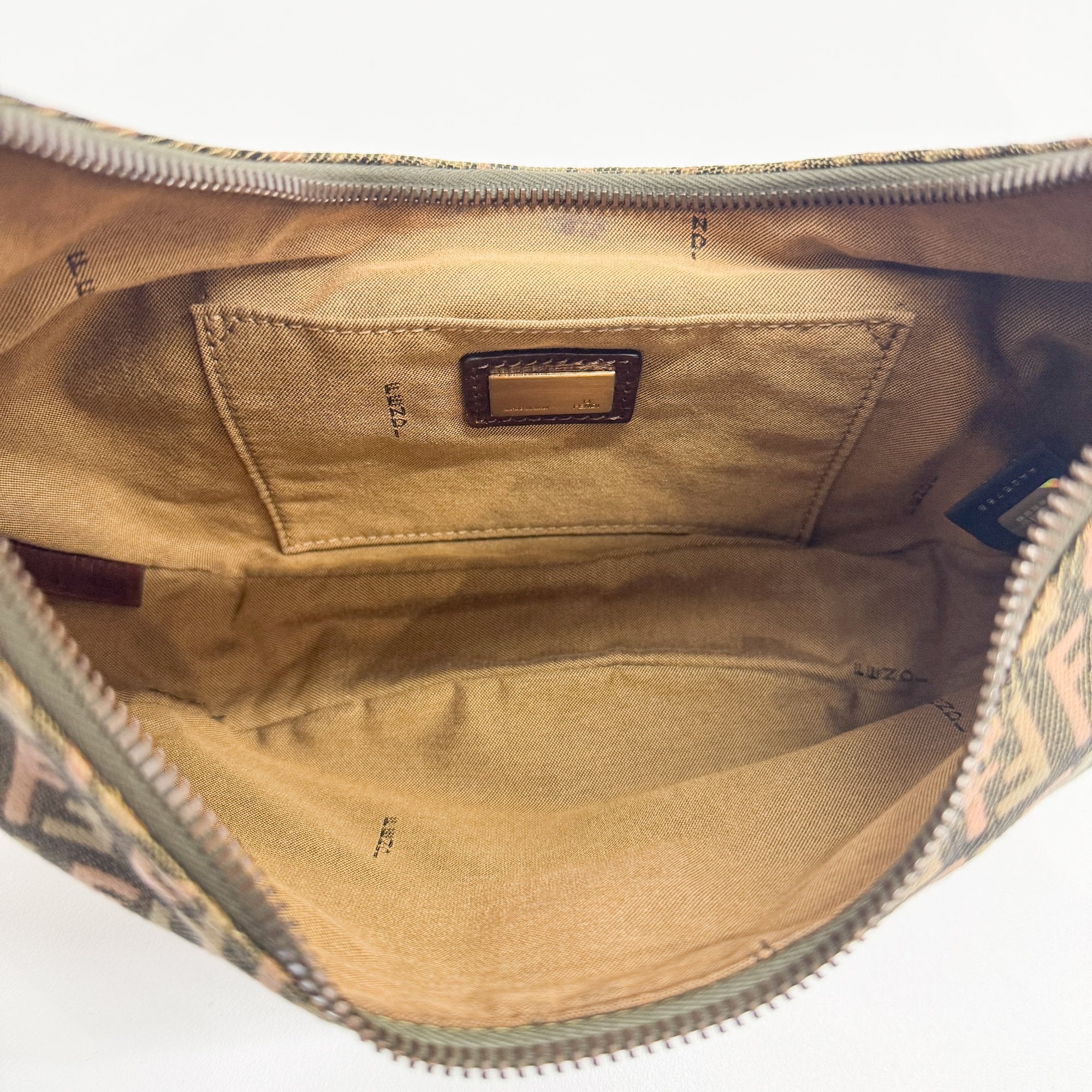 Croissant Brown Canvas Shoulder Bag