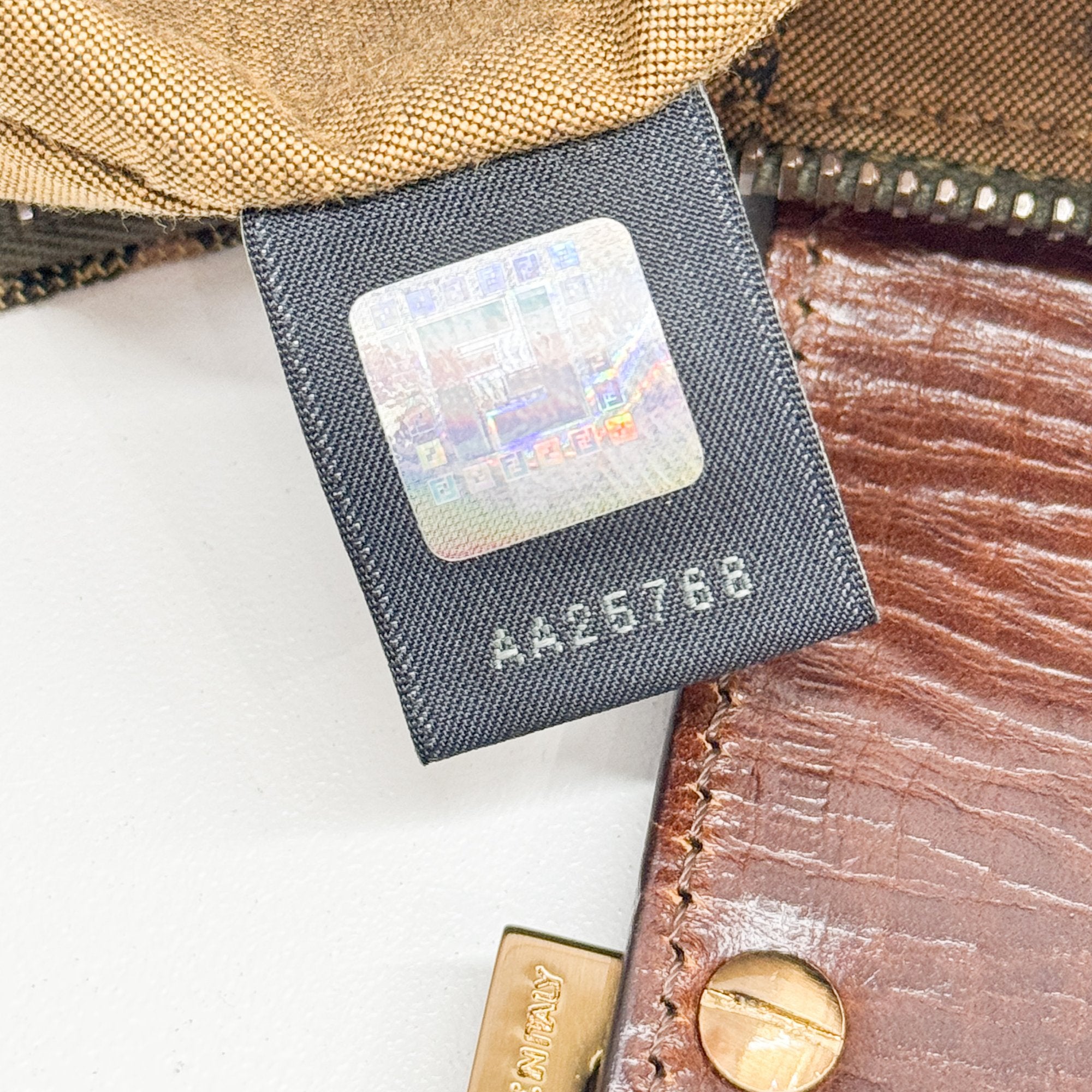 Croissant Brown Canvas Shoulder Bag