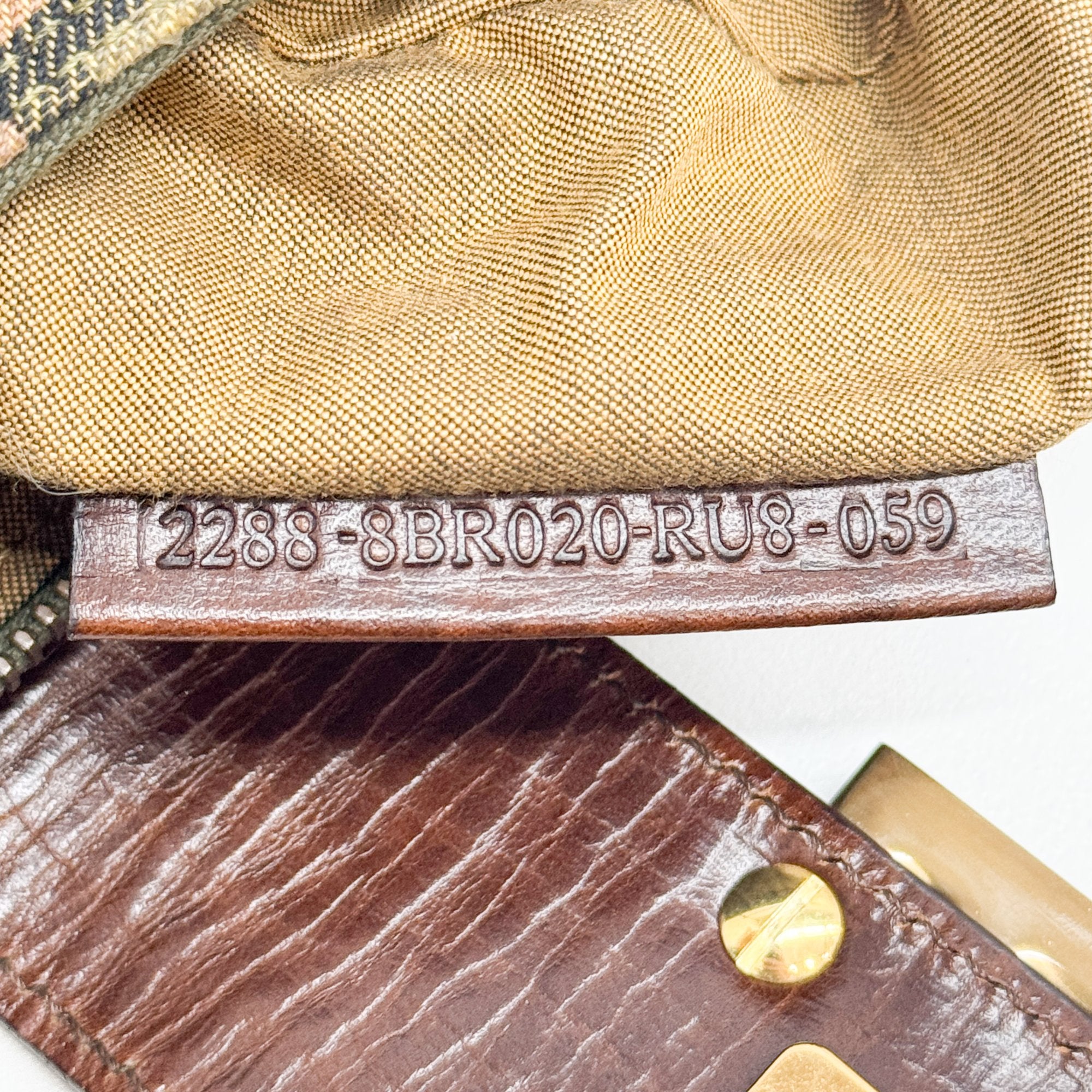 Croissant Brown Canvas Shoulder Bag