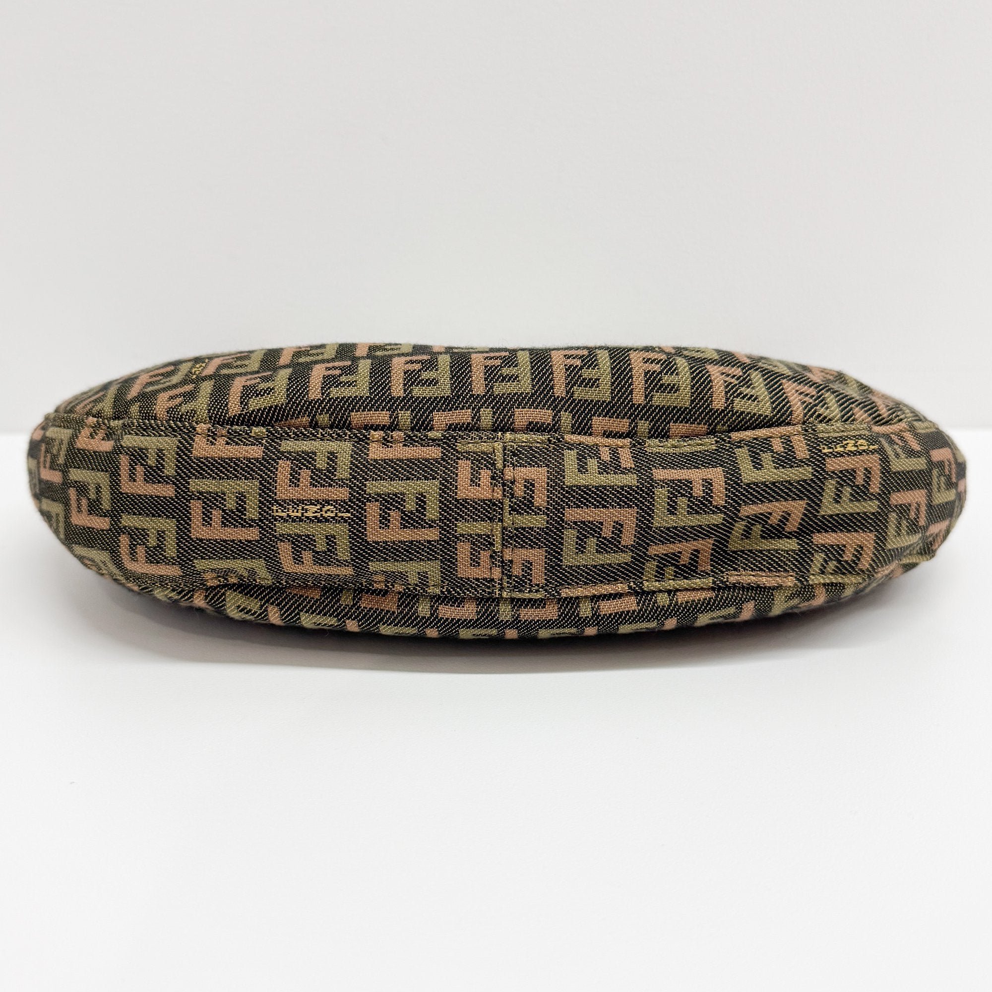 Croissant Brown Canvas Shoulder Bag