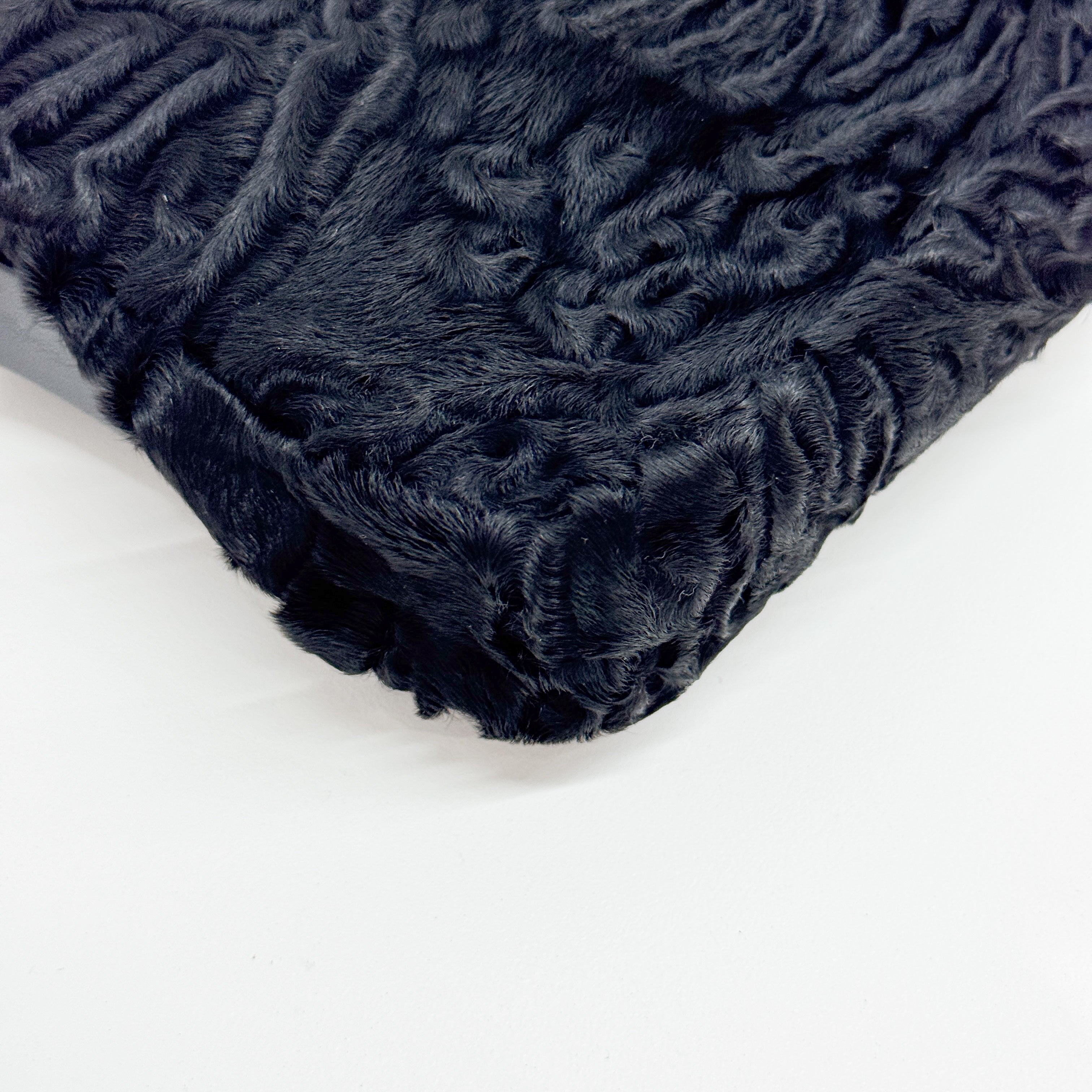 Baguette Black Velvet Shoulder Bag