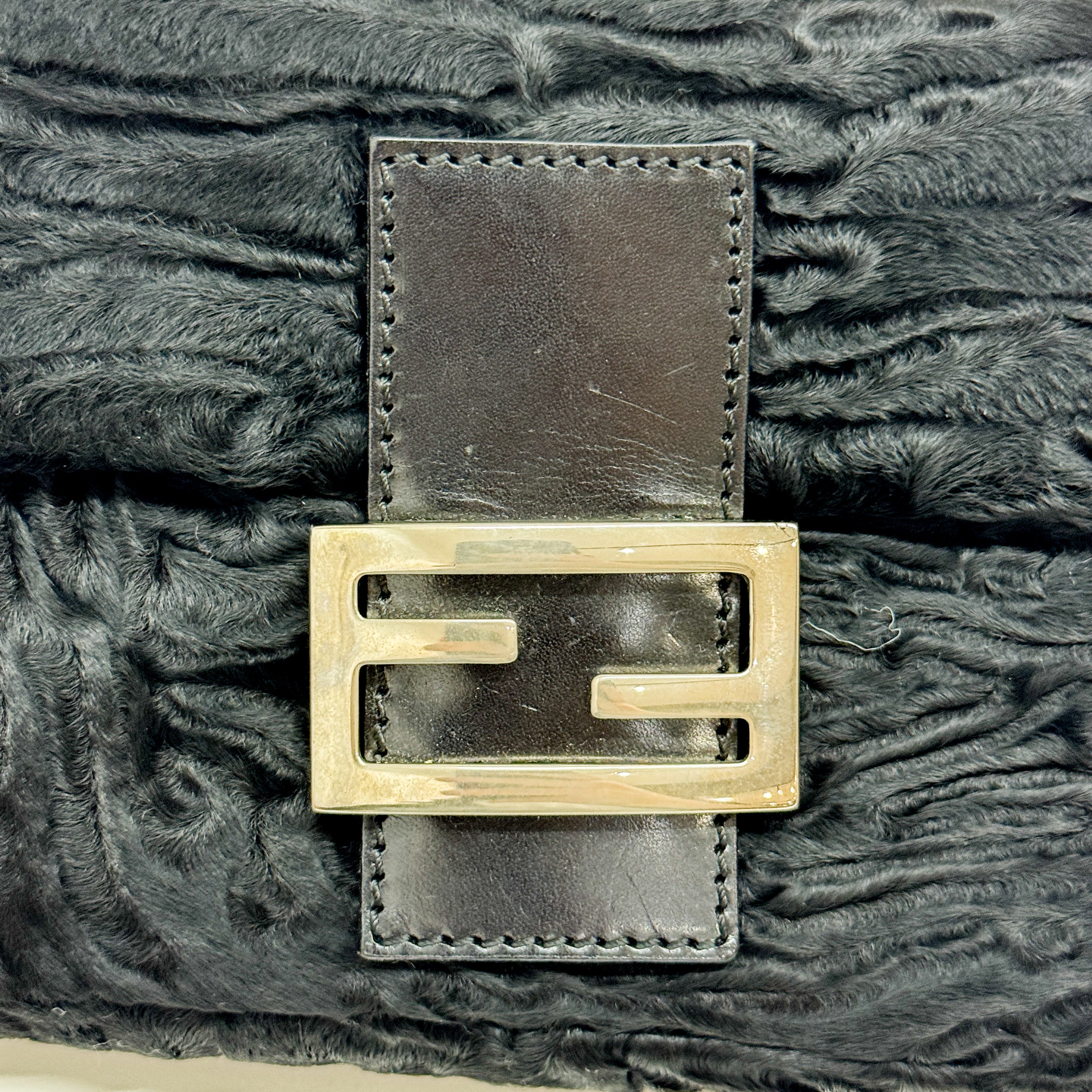 Baguette Black Velvet Shoulder Bag