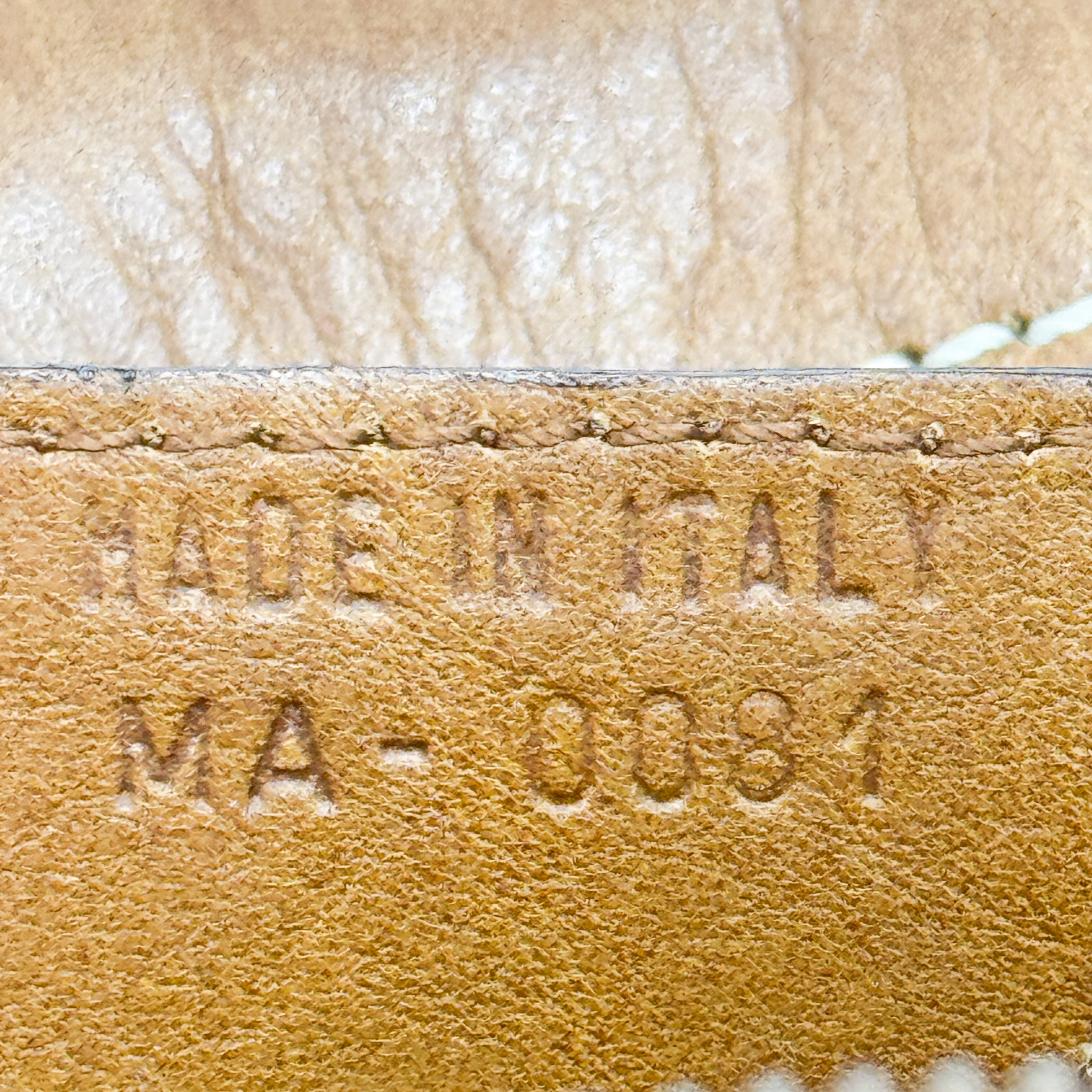 Double Saddle Camel Brown Leather Bowler Handbag