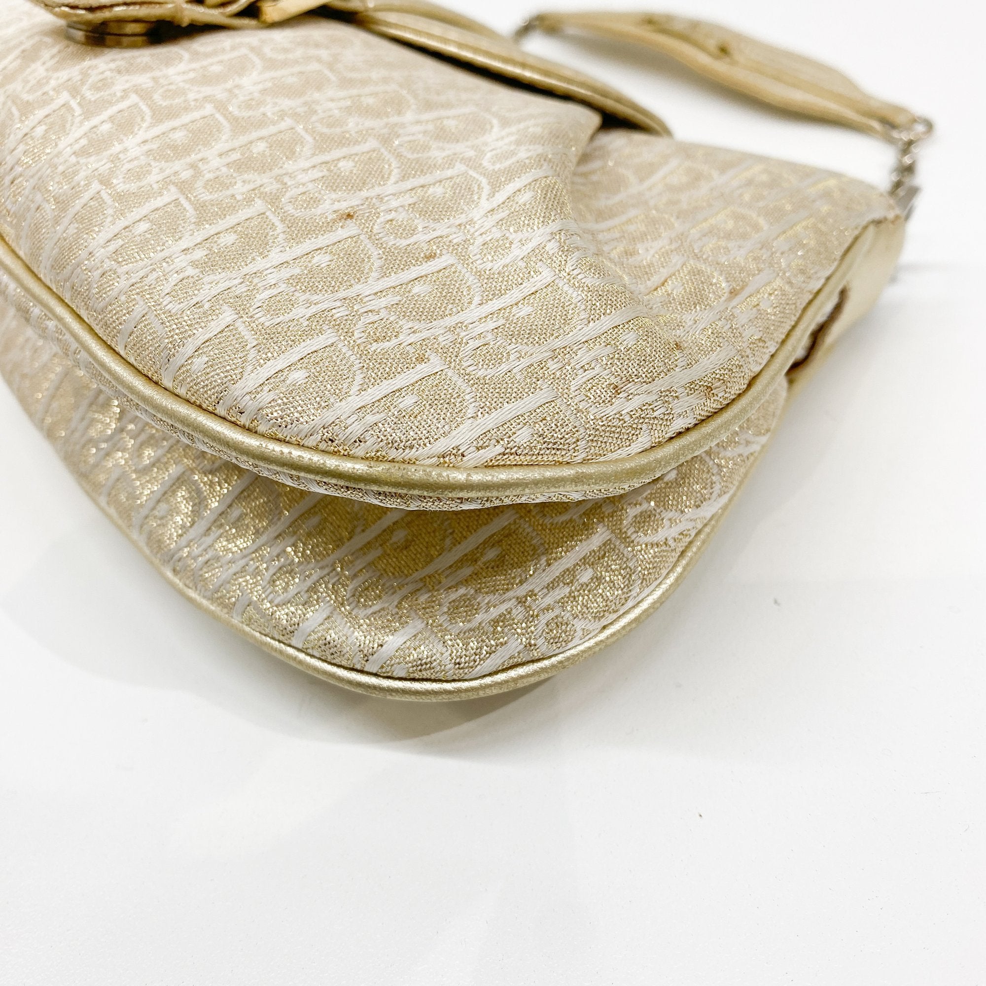 Diorissmio Gold Canvas Pochette Shoulder Bag