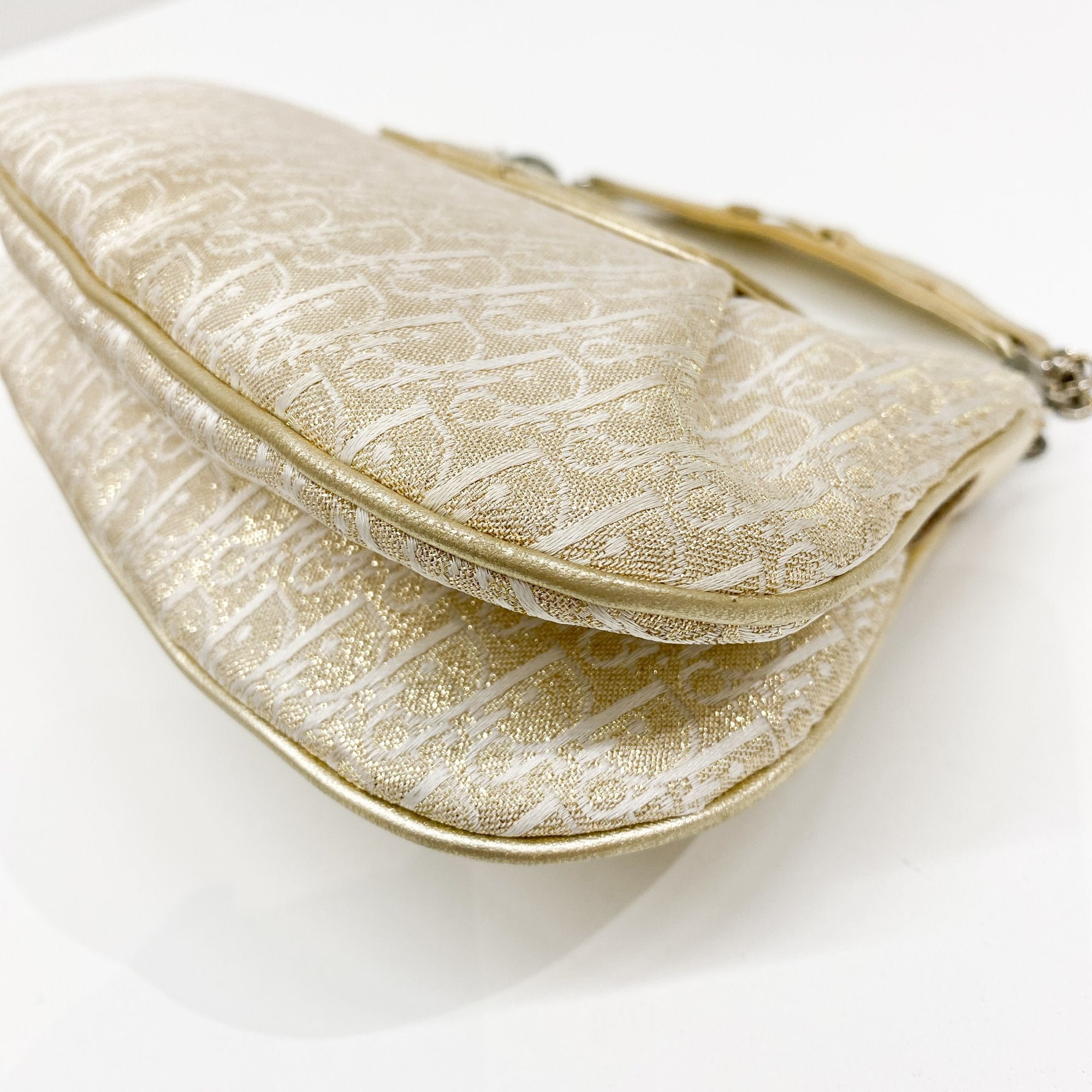 Diorissmio Gold Canvas Pochette Shoulder Bag