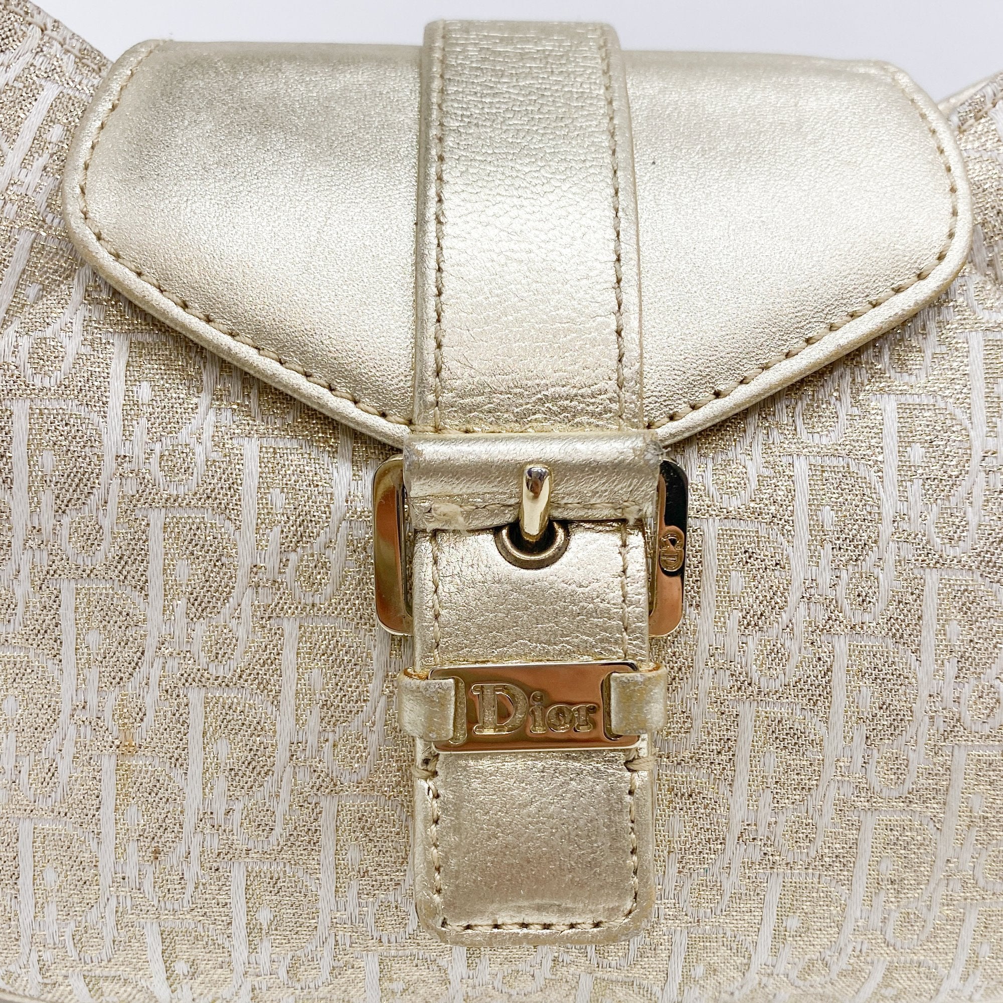 Diorissmio Gold Canvas Pochette Shoulder Bag