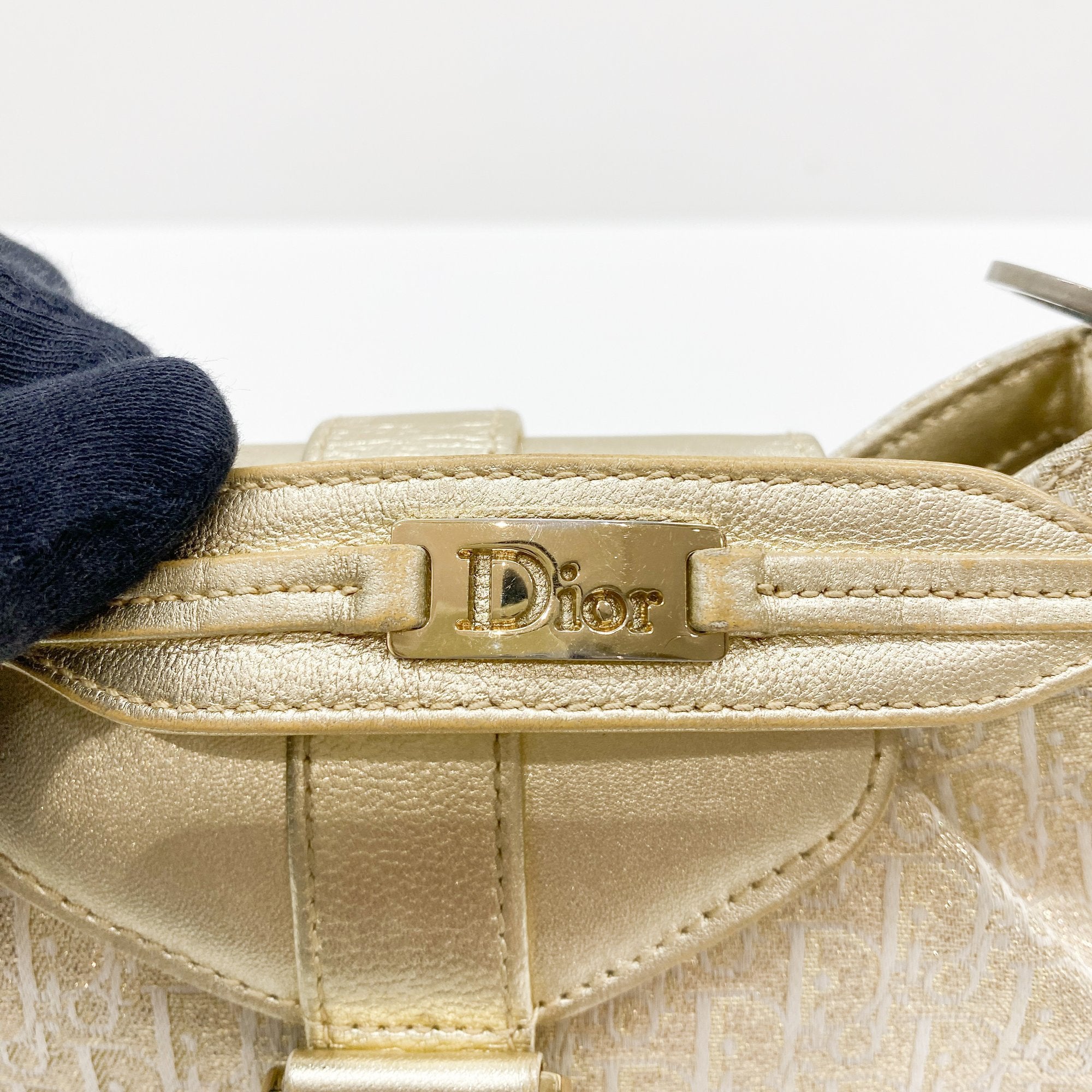 Diorissmio Gold Canvas Pochette Shoulder Bag