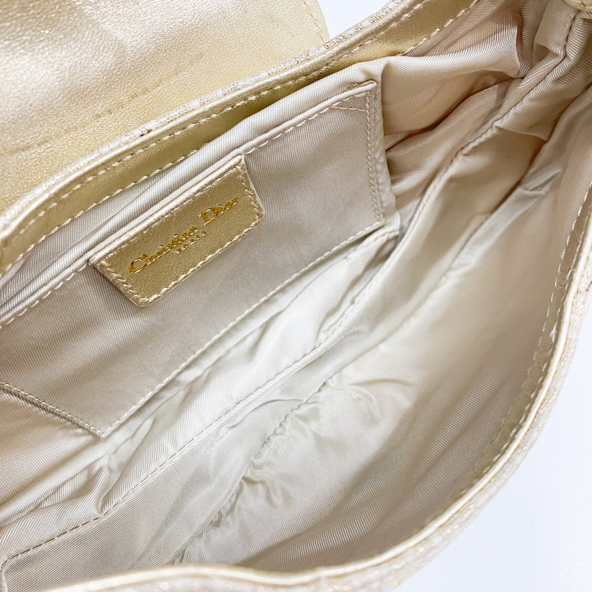 Diorissmio Gold Canvas Pochette Shoulder Bag