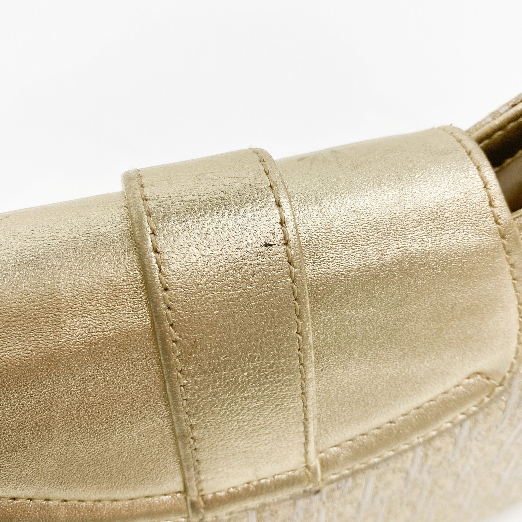 Diorissmio Gold Canvas Pochette Shoulder Bag