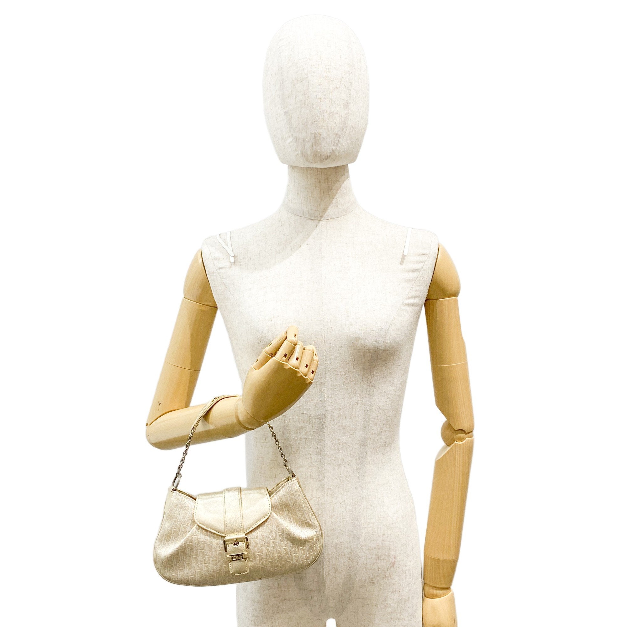 Diorissmio Gold Canvas Pochette Shoulder Bag