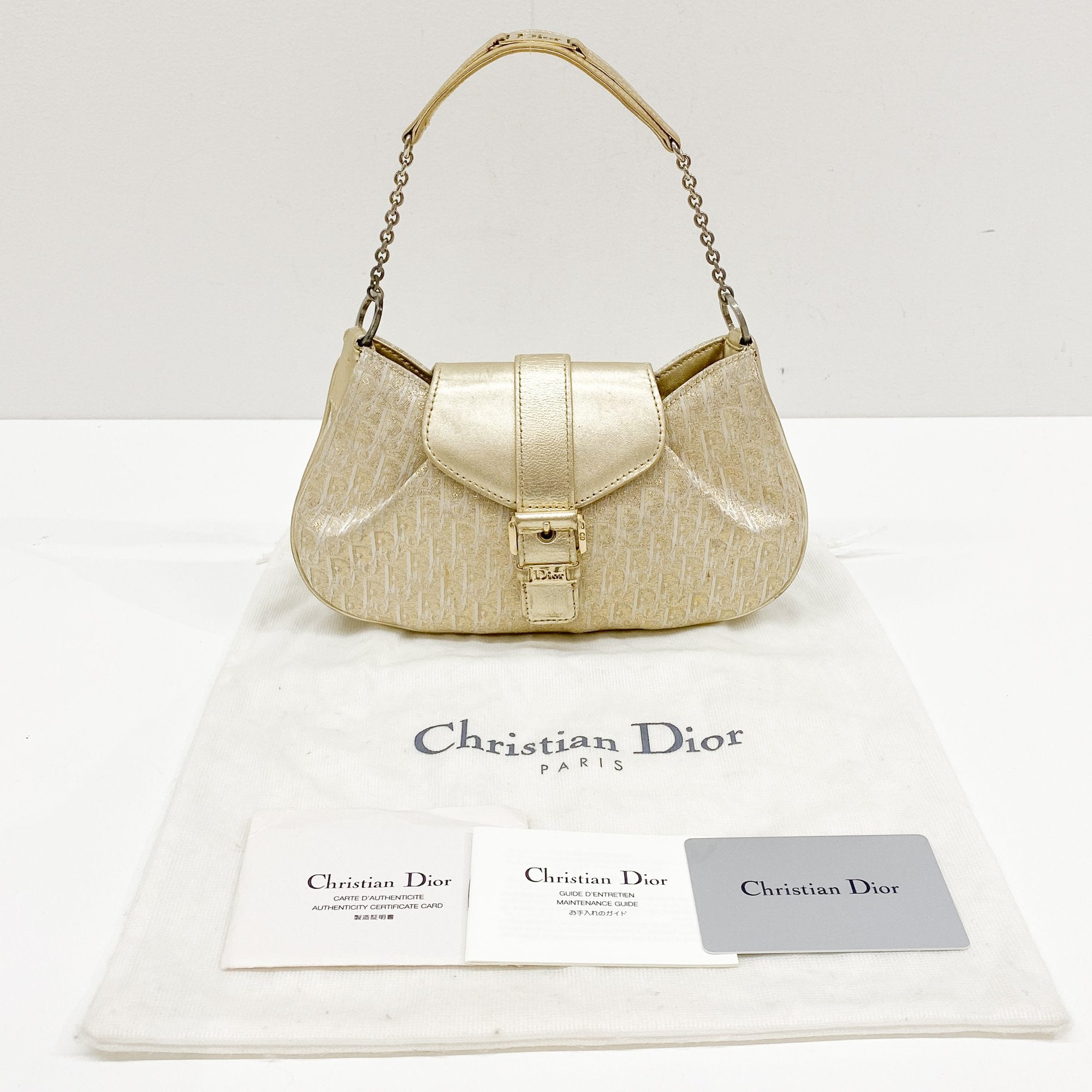 Diorissmio Gold Canvas Pochette Shoulder Bag