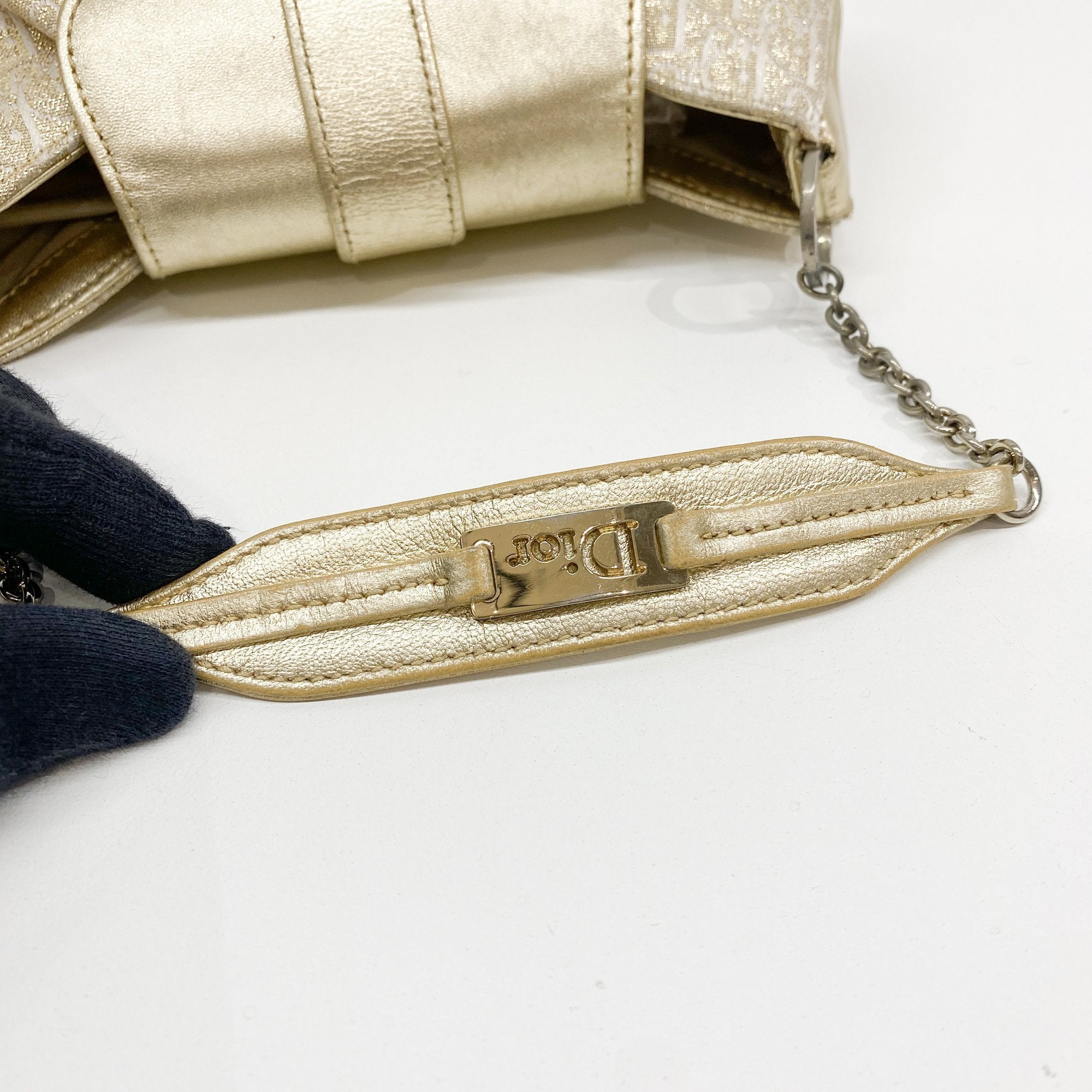 Diorissmio Gold Canvas Pochette Shoulder Bag