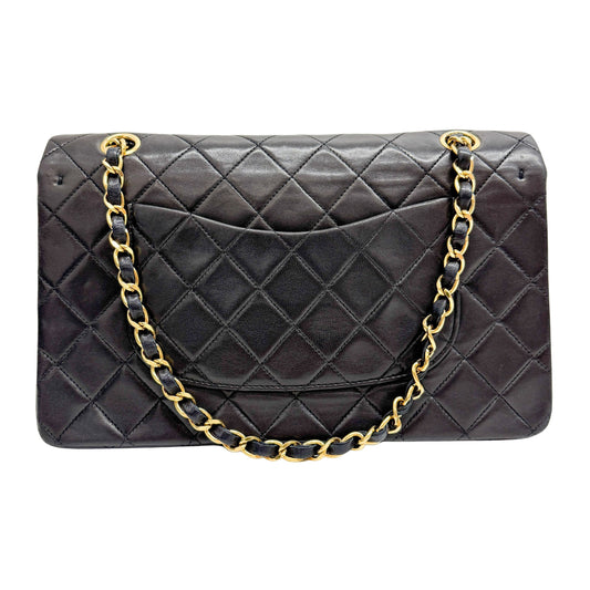 Timeless Double Flap Black Leather Shoulder Bag