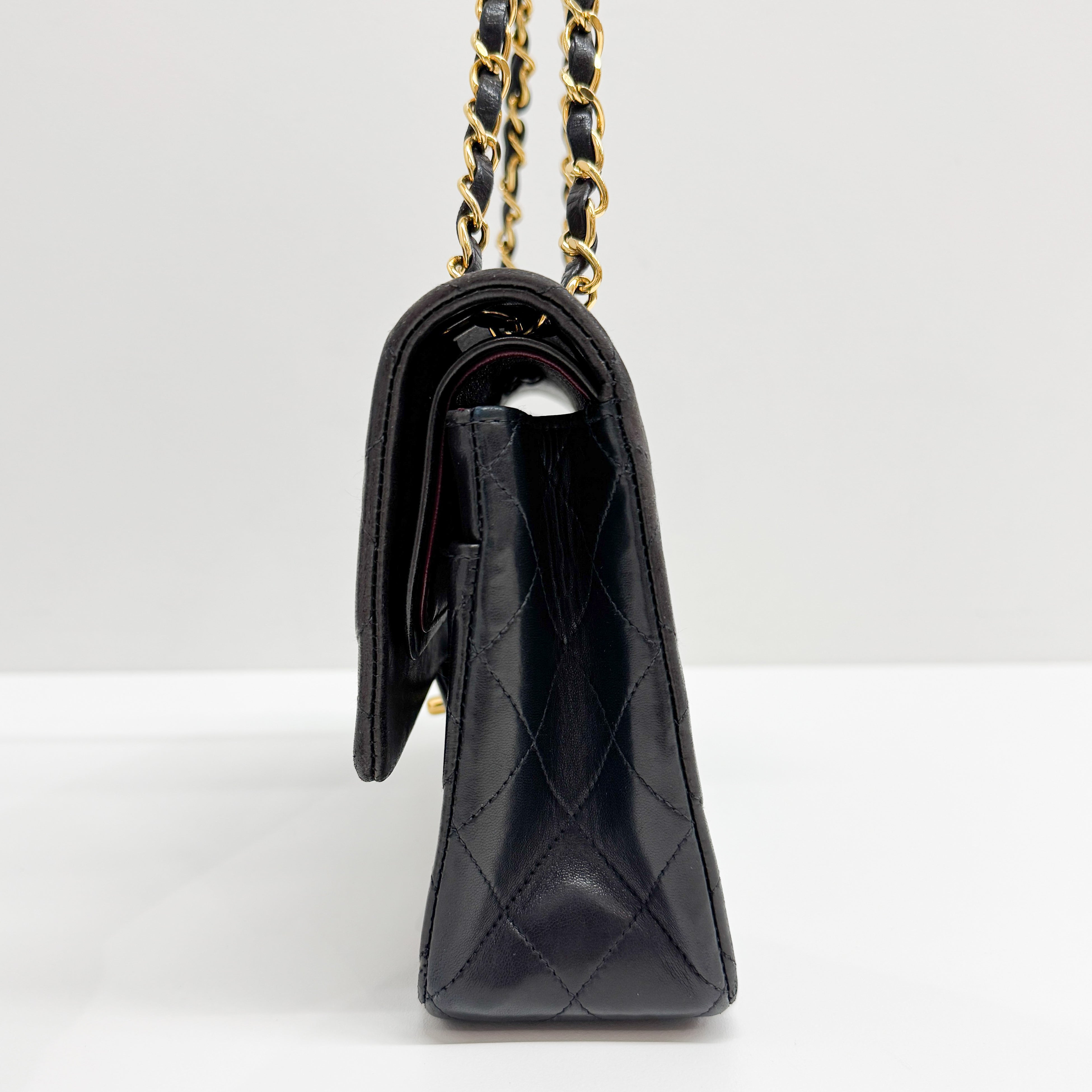 Timeless Double Flap Black Leather Shoulder Bag