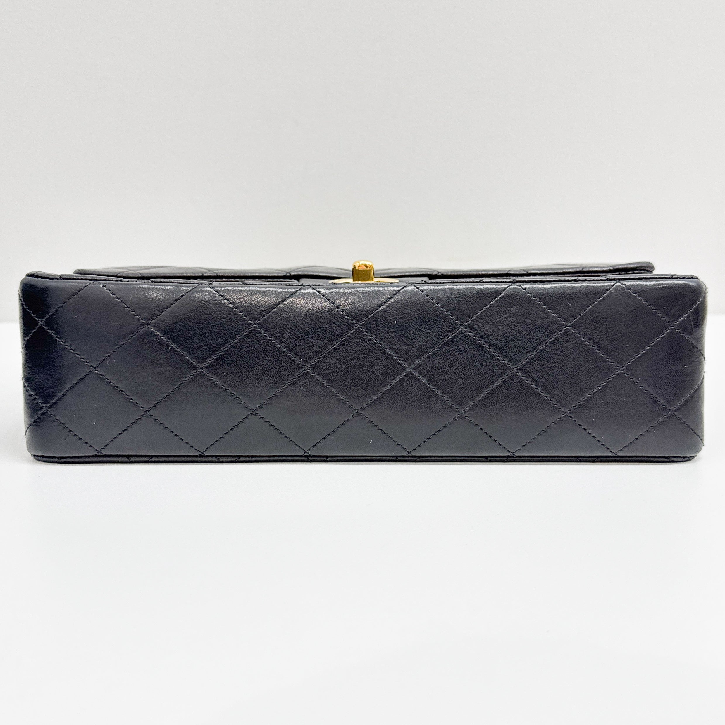 Timeless Double Flap Black Leather Shoulder Bag