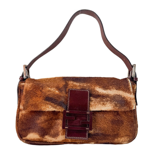 Baguette Brown Pony Hair Shoulder Bag