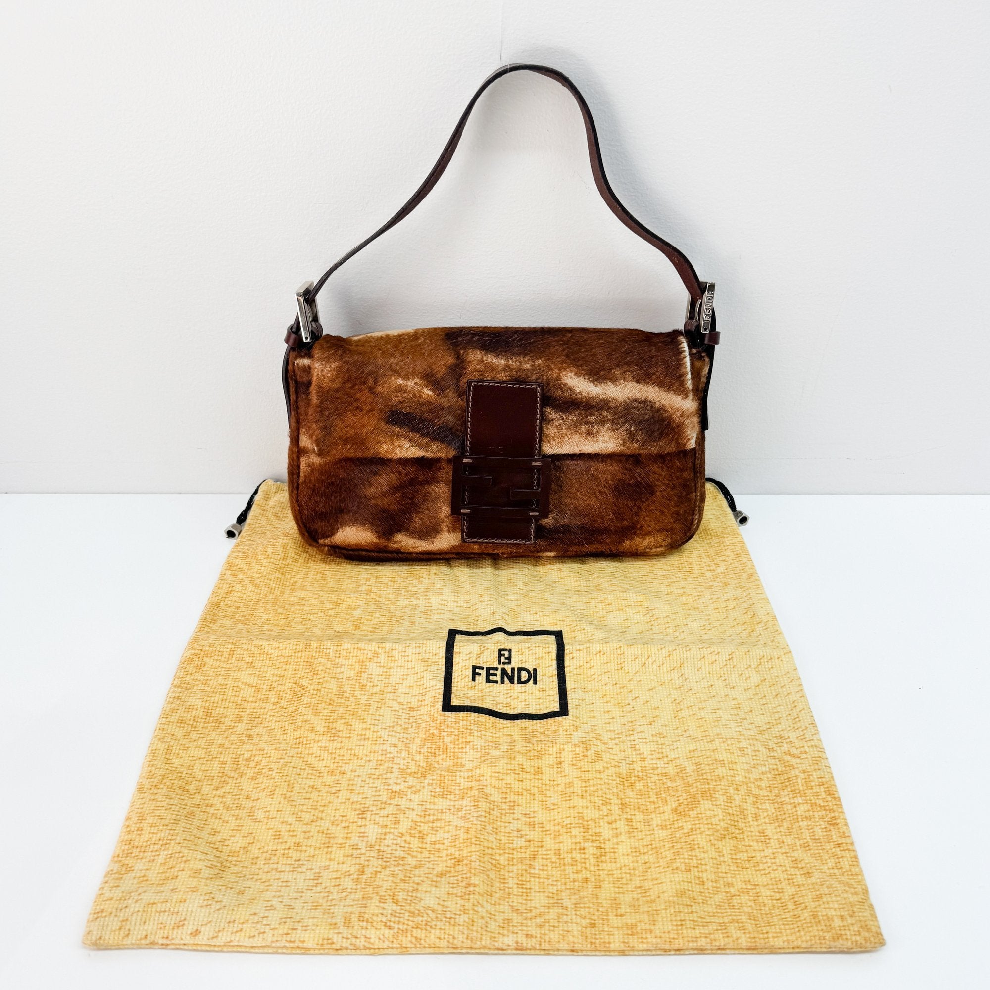 Baguette Brown Pony Hair Shoulder Bag