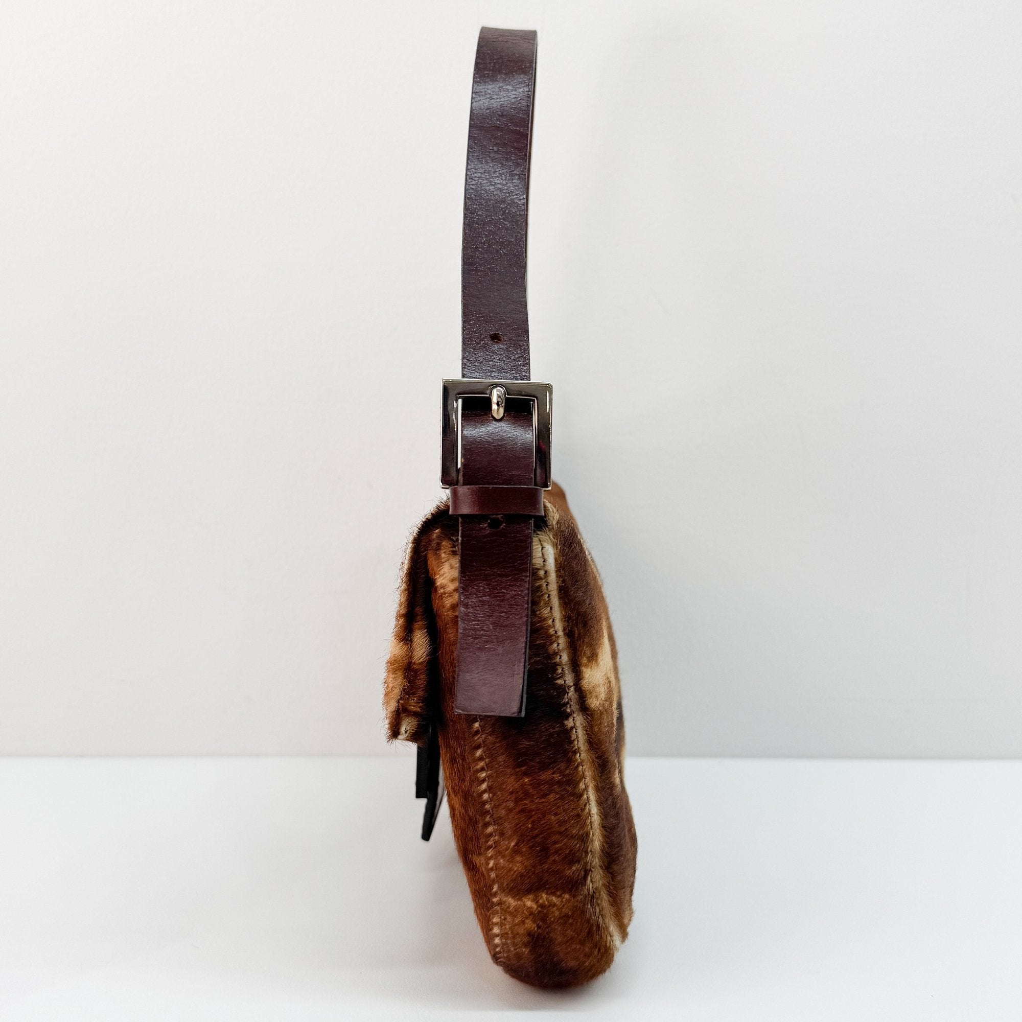 Baguette Brown Pony Hair Shoulder Bag