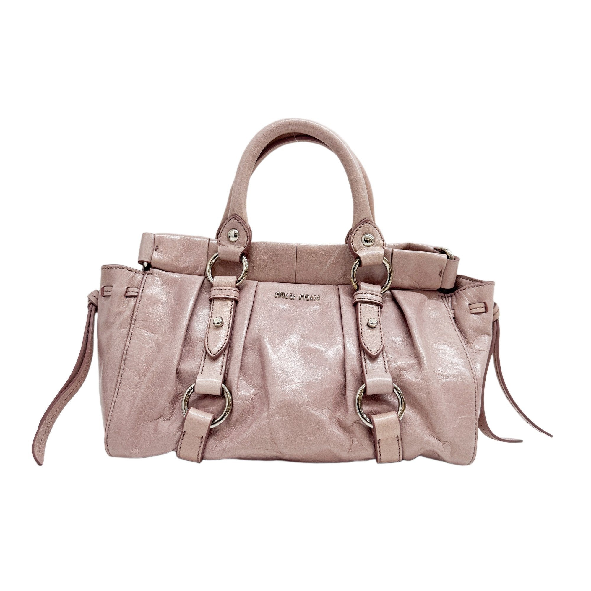 Mini Vitello Pink Calfskin Two Way Bag