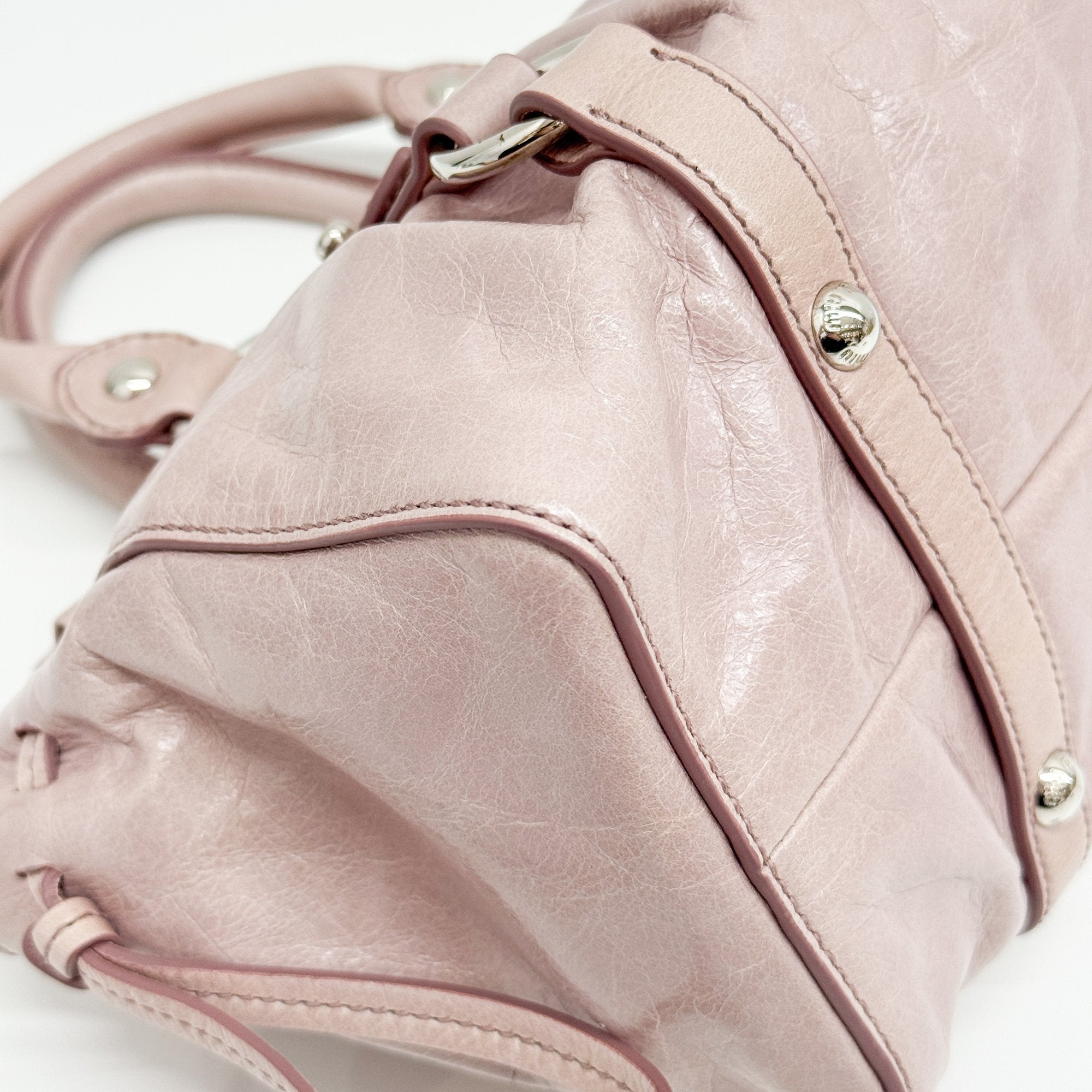 Mini Vitello Pink Calfskin Two Way Bag