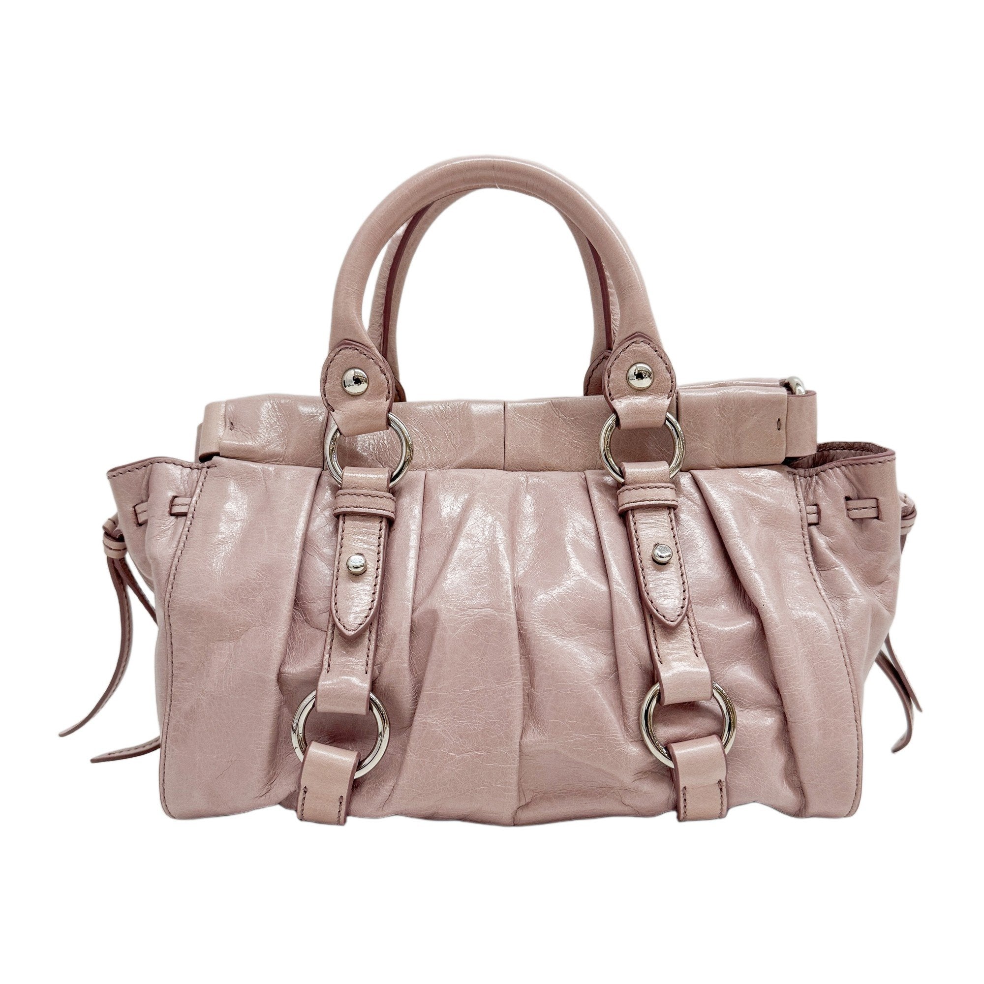 Mini Vitello Pink Calfskin Two Way Bag