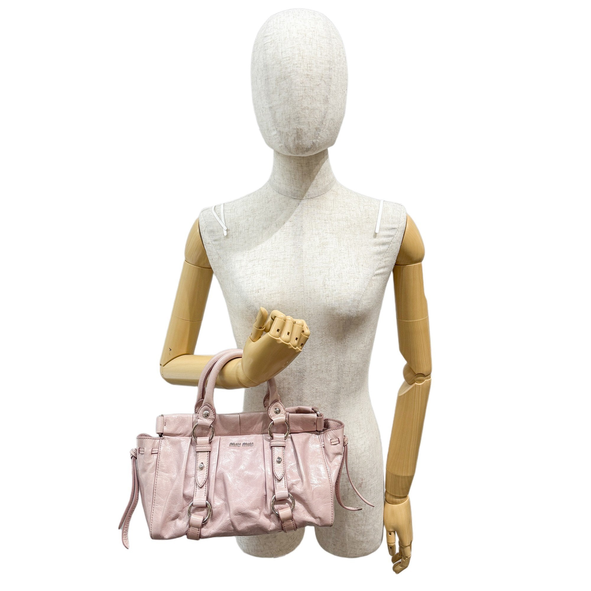 Mini Vitello Pink Calfskin Two Way Bag