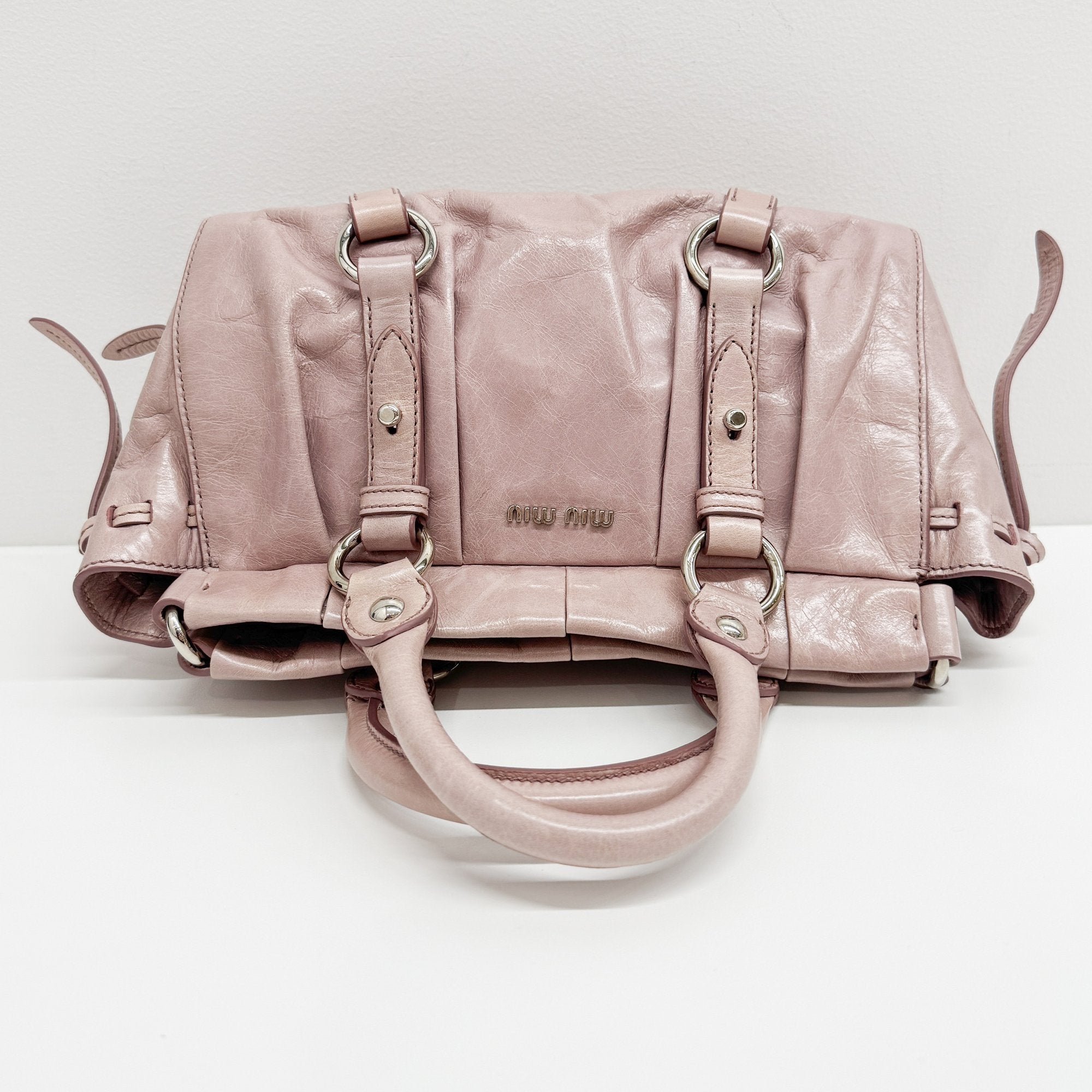 Mini Vitello Pink Calfskin Two Way Bag