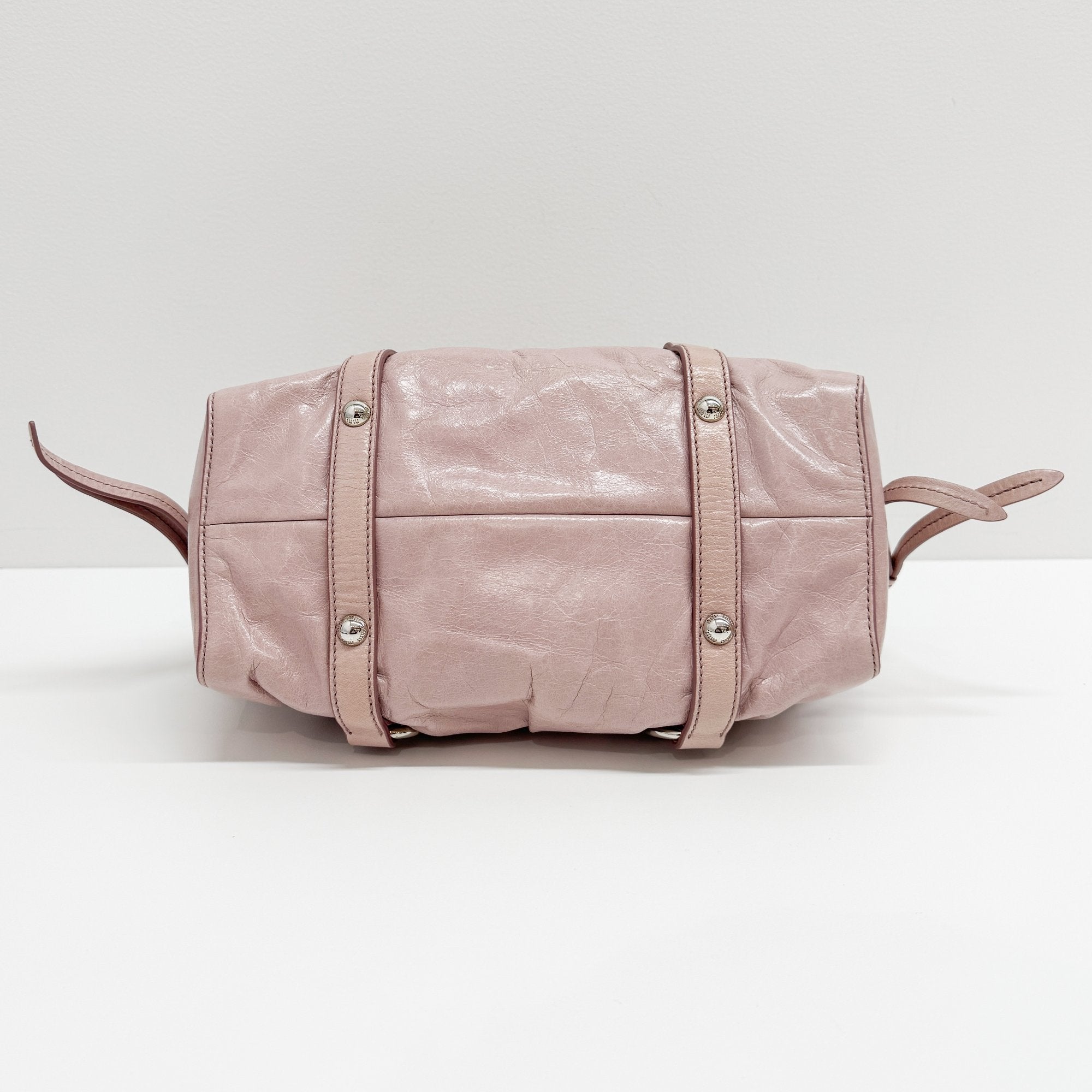 Mini Vitello Pink Calfskin Two Way Bag