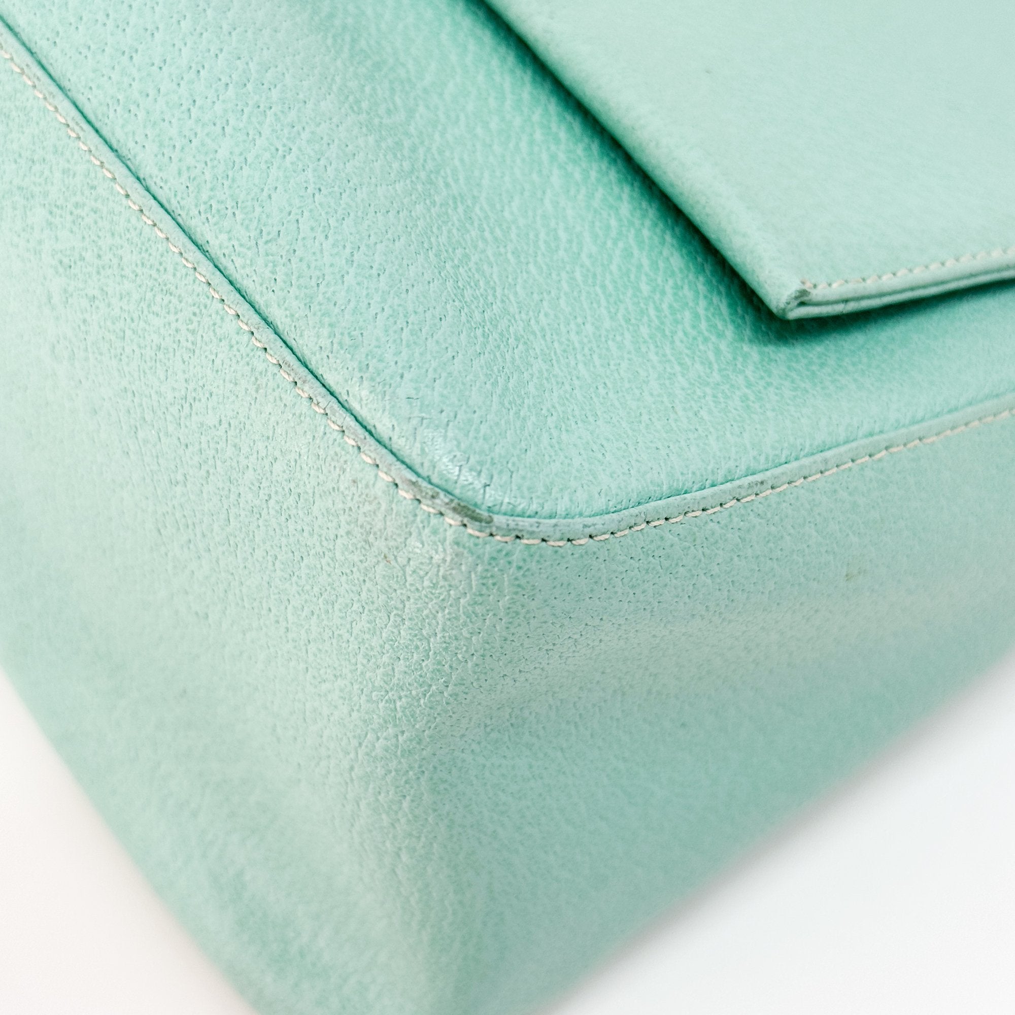 Mamma Baguette Green Leather Shoulder Bag