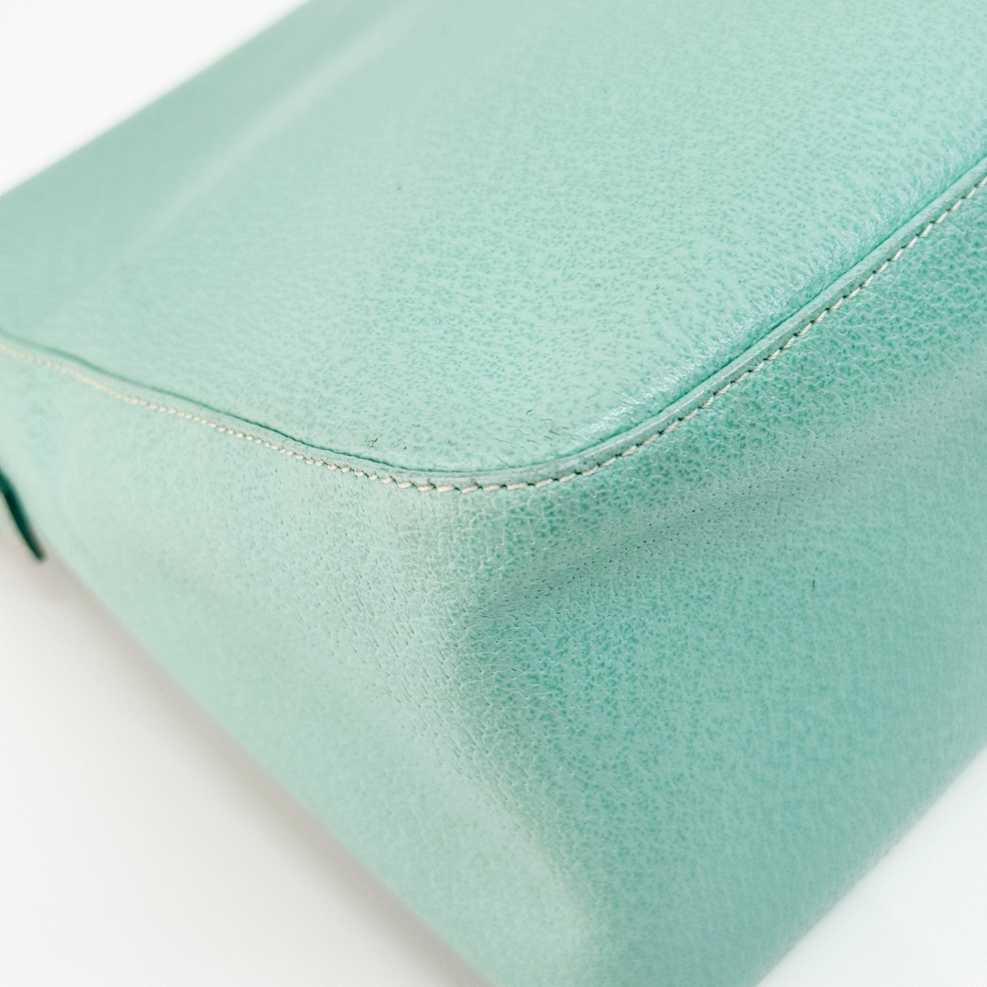 Mamma Baguette Green Leather Shoulder Bag