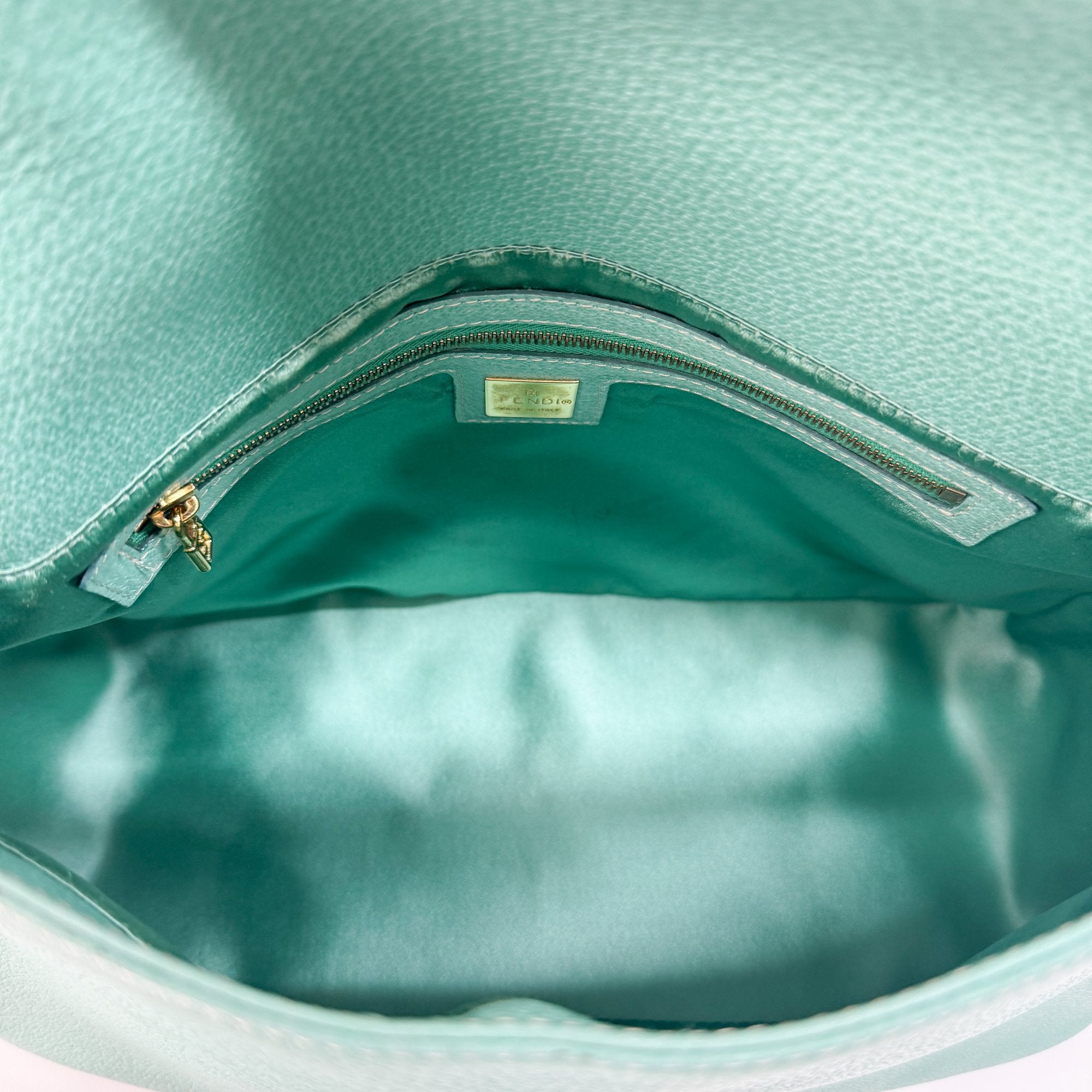 Mamma Baguette Green Leather Shoulder Bag