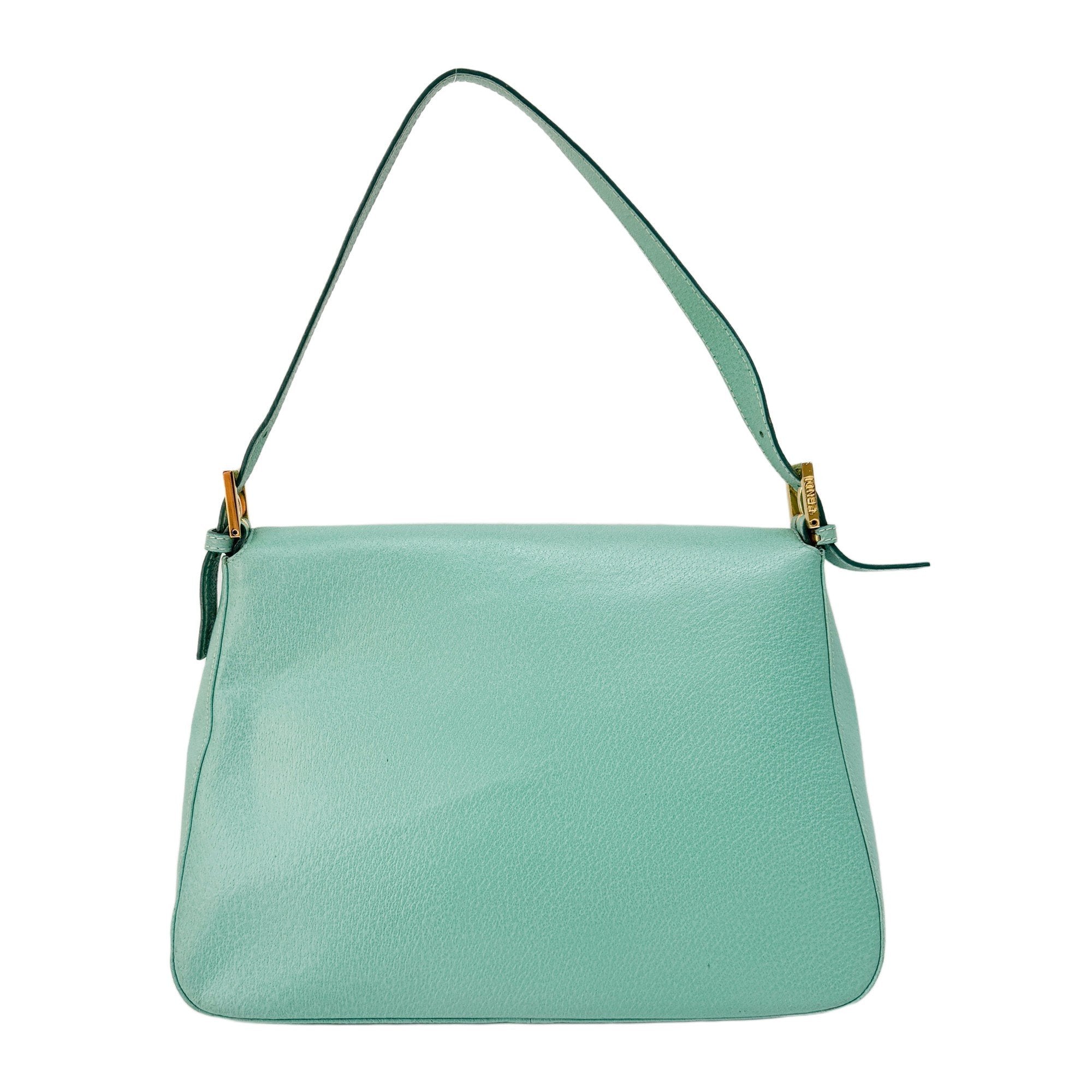 Mamma Baguette Green Leather Shoulder Bag