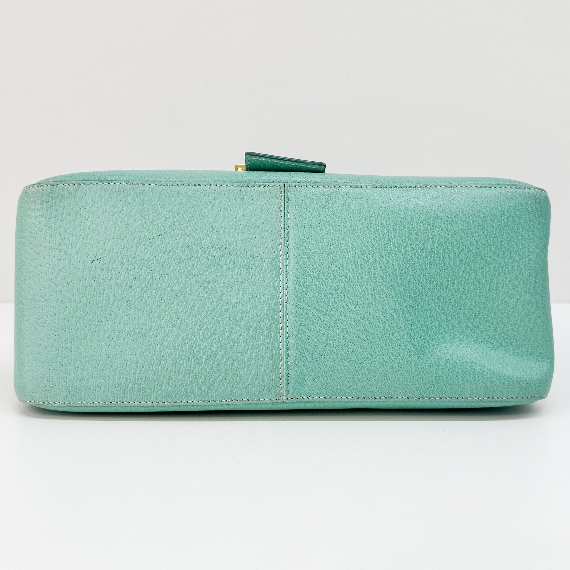 Mamma Baguette Green Leather Shoulder Bag