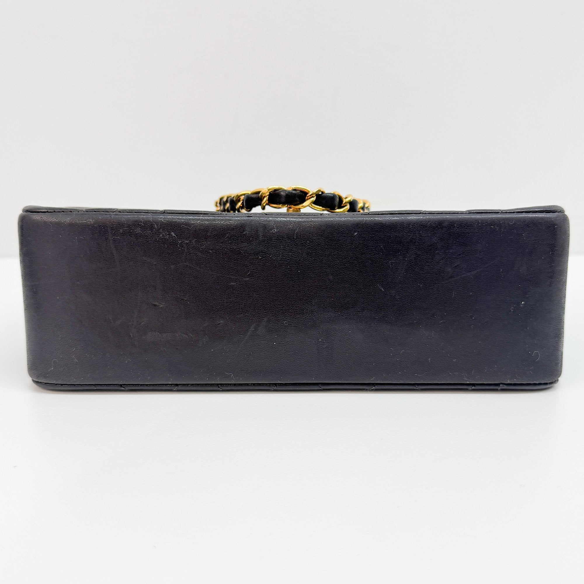 Diana Black Lambskin Leather Shoulder Bag