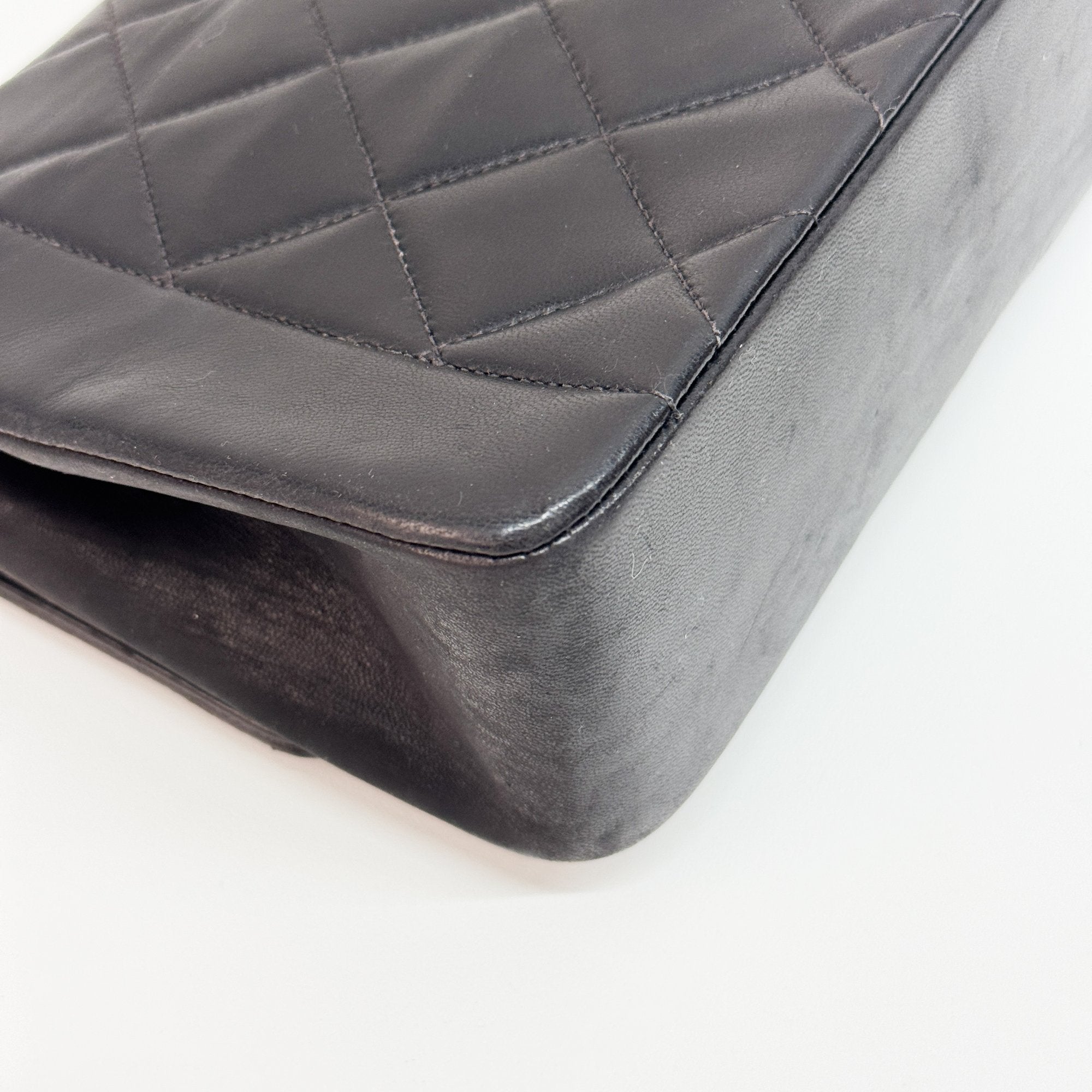 Diana Black Lambskin Leather Shoulder Bag