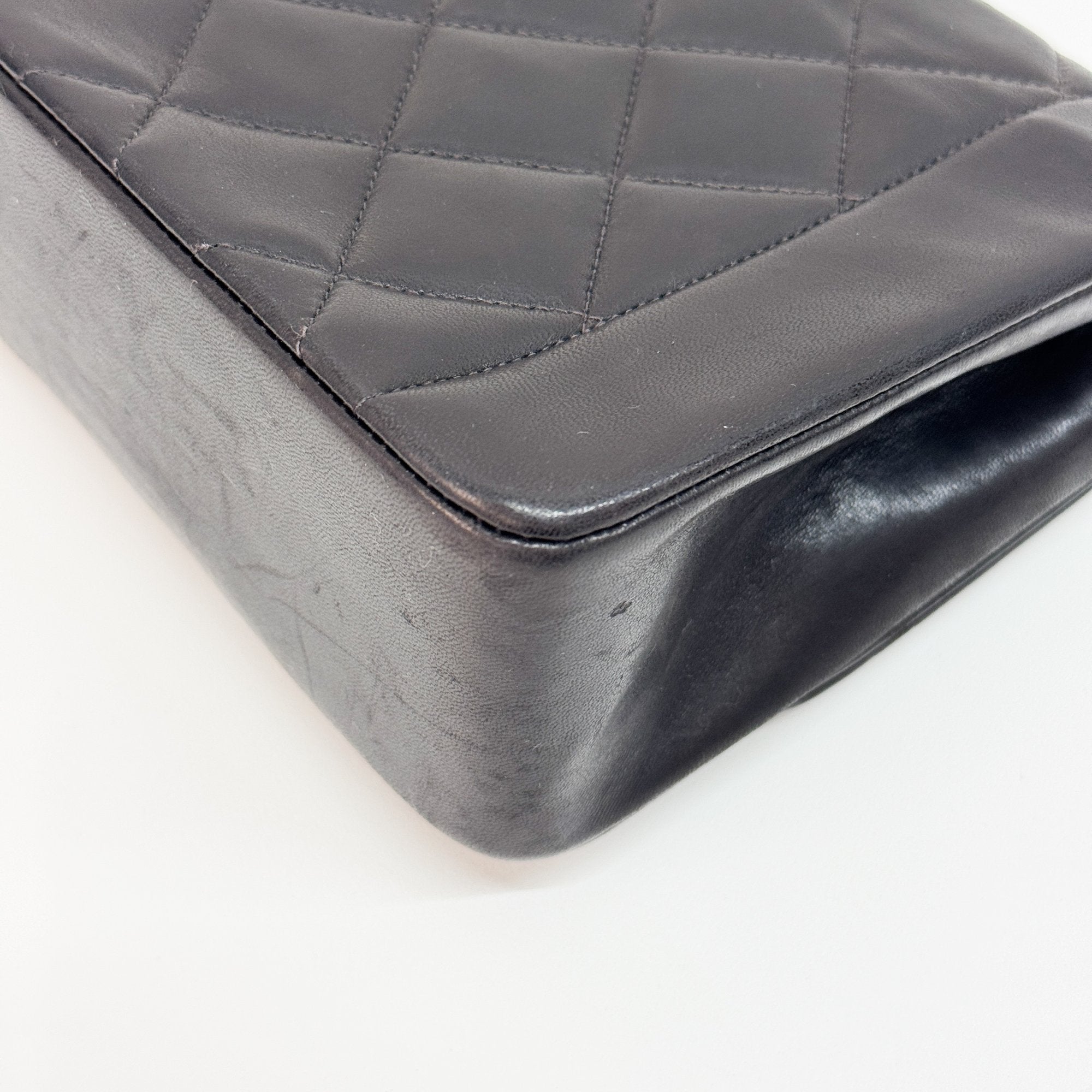 Diana Black Lambskin Leather Shoulder Bag